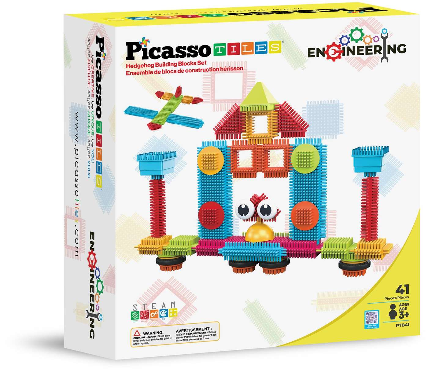 Игрушка PicassoTiles Строительный набор Bristlelock, 41 деталь