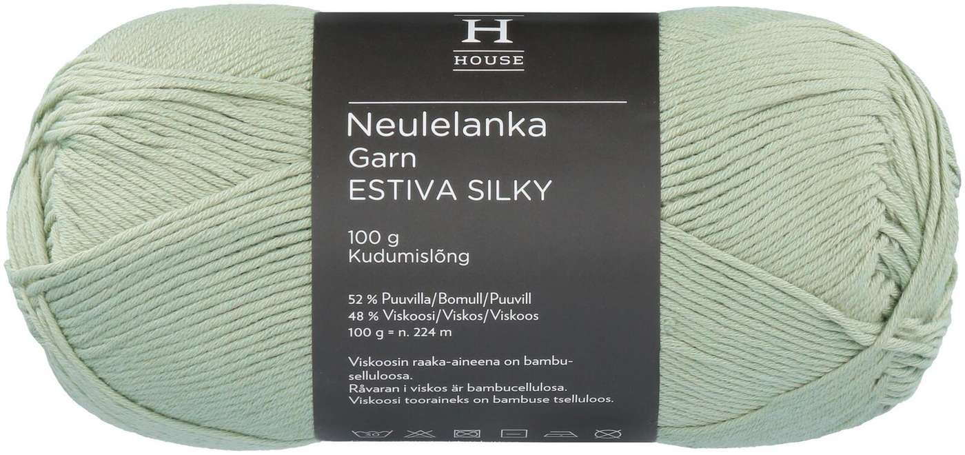 Пряжа домашняя бамбуковая смесовая вискоза-хлопок Estiva Silky 100 г Green Almond 12933 (цвет зеленый миндаль)