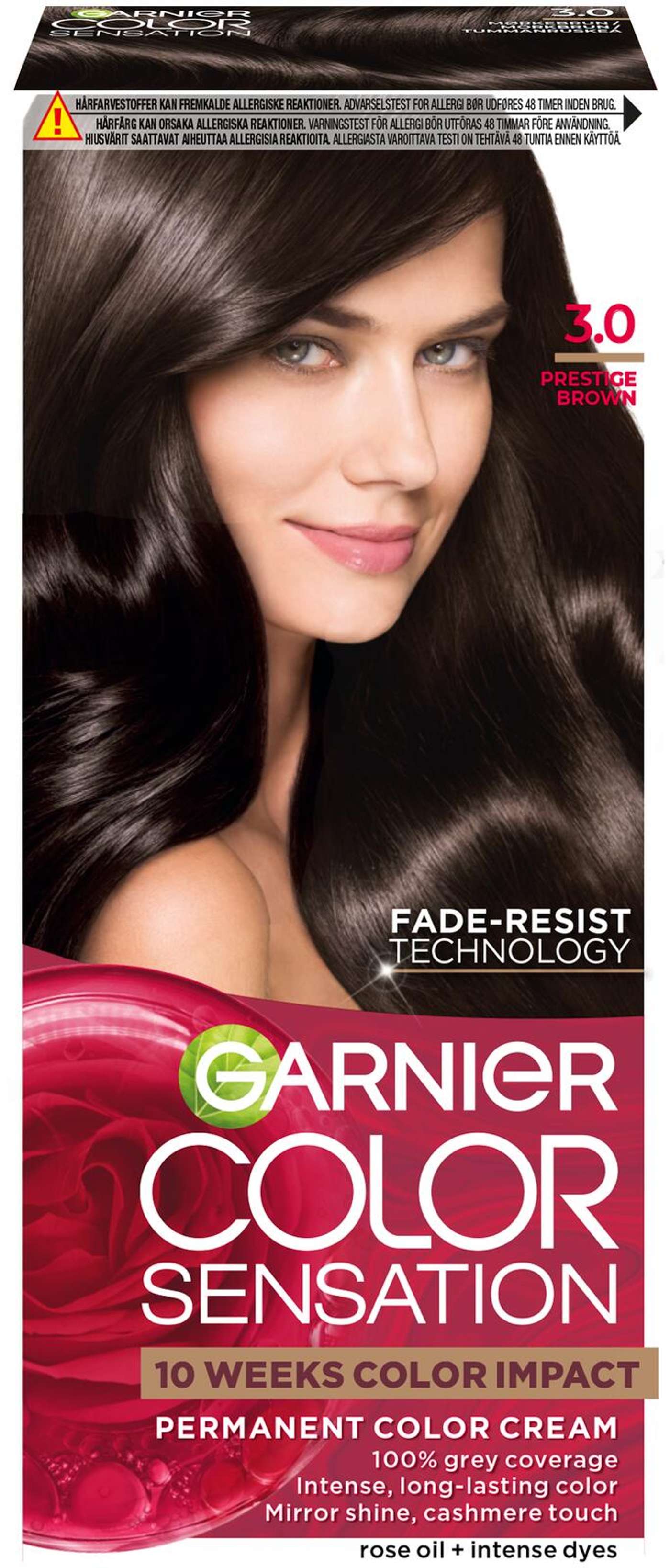 Garnier Color Sensation 3. 0 Prestige Brown Темно-коричневый перманентный краситель 1шт (цвет Престиж Браун)