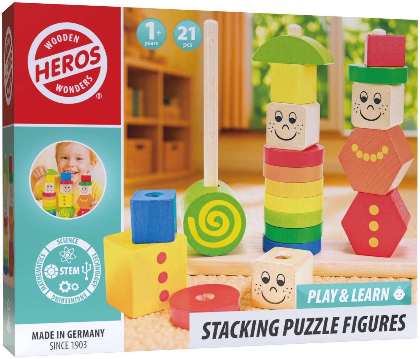 Игрушка Heros Играй и учись Сборный пазл с персонажами, 21 деталь