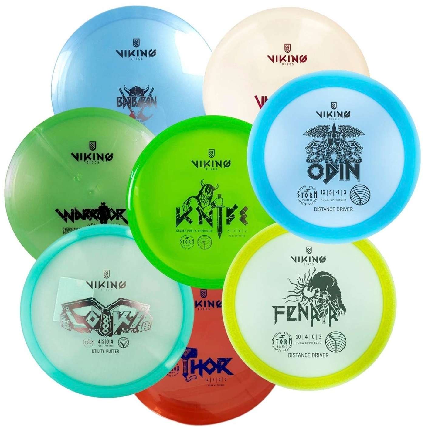 Диски Viking Discs для фрисби-гольфа Tournament, 8 комплектов (цвет Разноцветный)