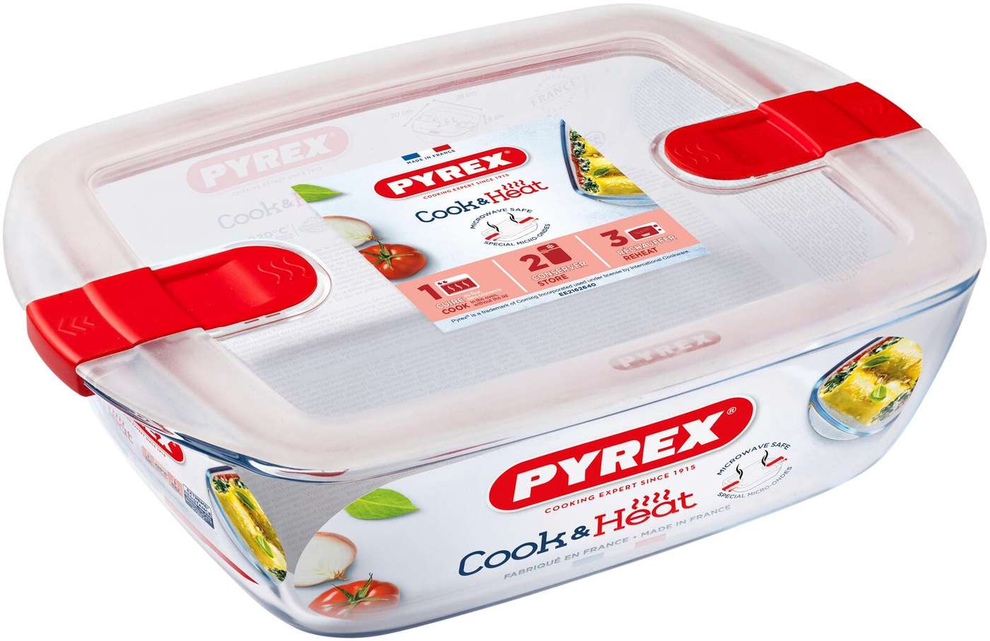 Сковорода Pyrex Cook & Heat 1, 1л с крышкой 23x15см (цвет Прозрачный)