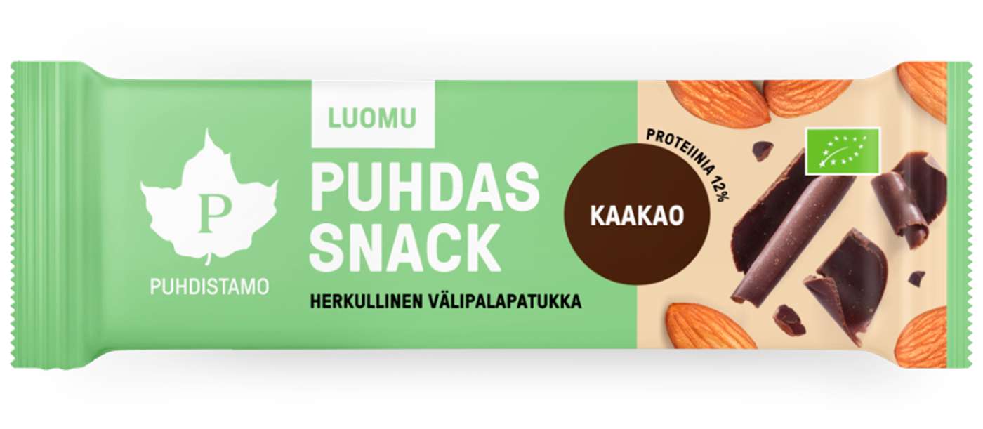 Puhistamo Puhdas Snack Органический батончик с миндалем и какао 40 г