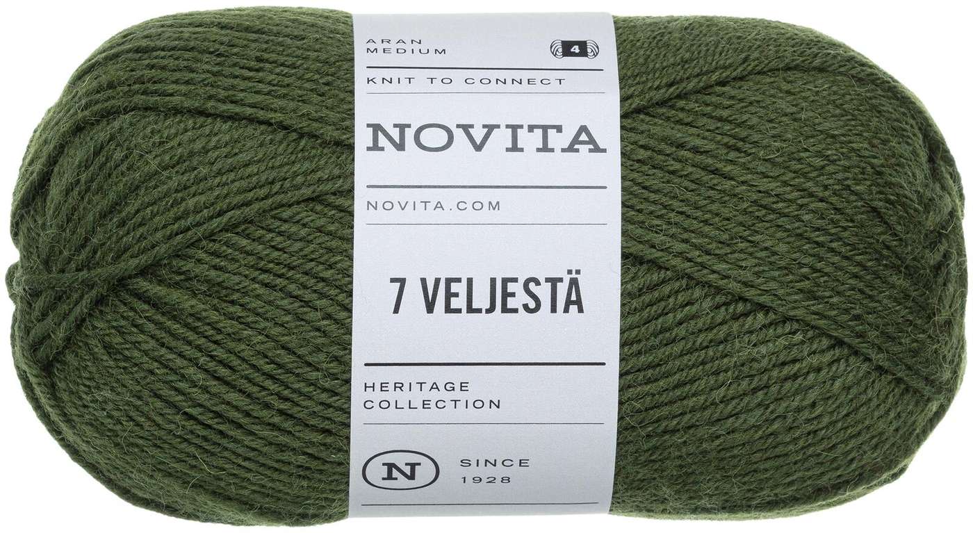 Пряжа Novita 7 от Velje 100 г, шесть упаковок 391 (цвет куст елей)