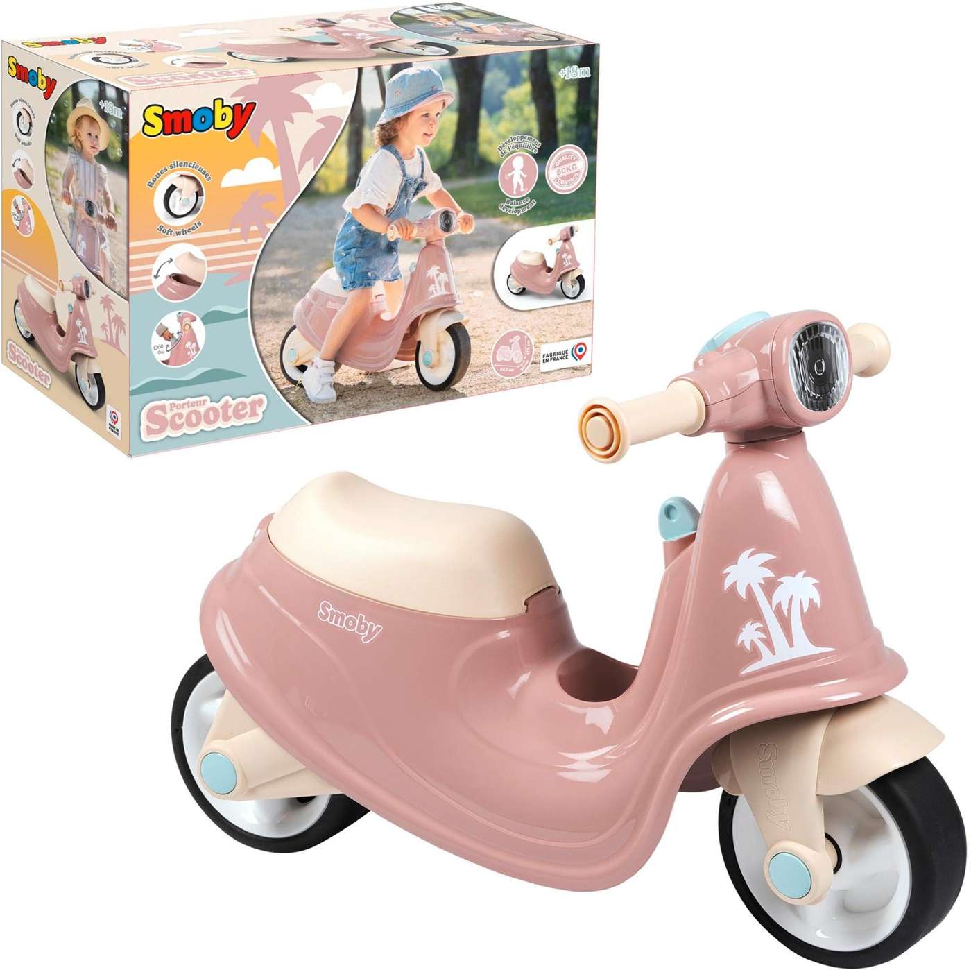 Самокат Smoby Kick, самокат, розовый