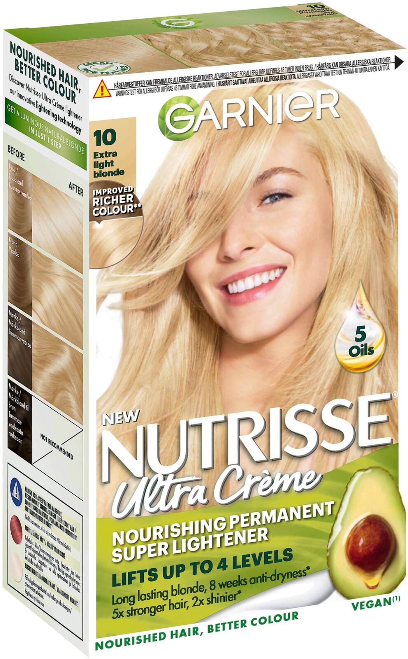 Garnier Nutrisse Ultra Creme 10. 0 Экстра осветленный блондин очень яркий светлый перманентный цвет 1 шт. (цвет Экстра-светлый блондин)