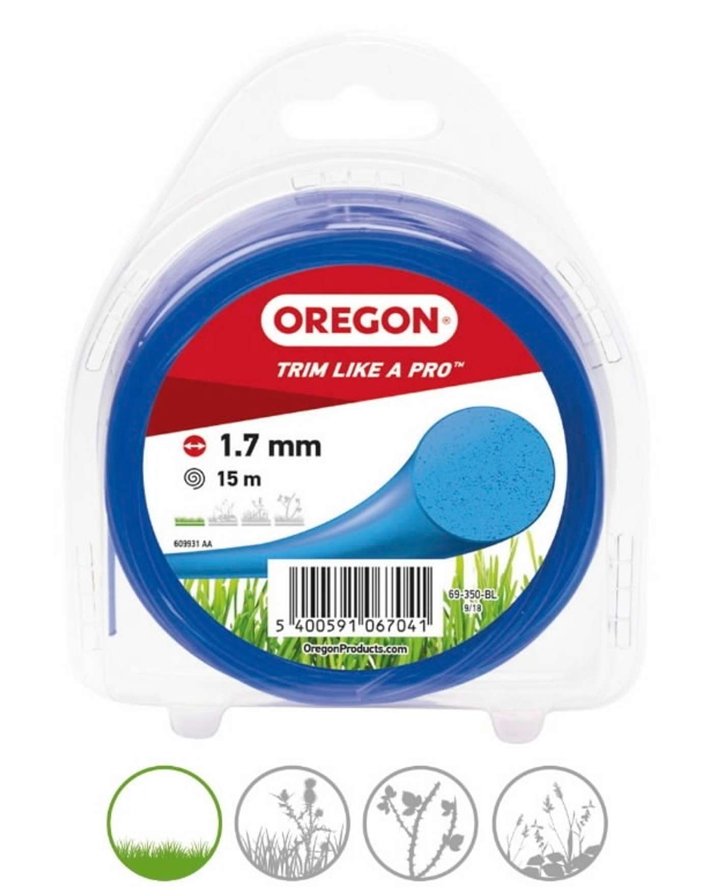 Леска для триммера травы Oregon 1, 7 мм 15 м