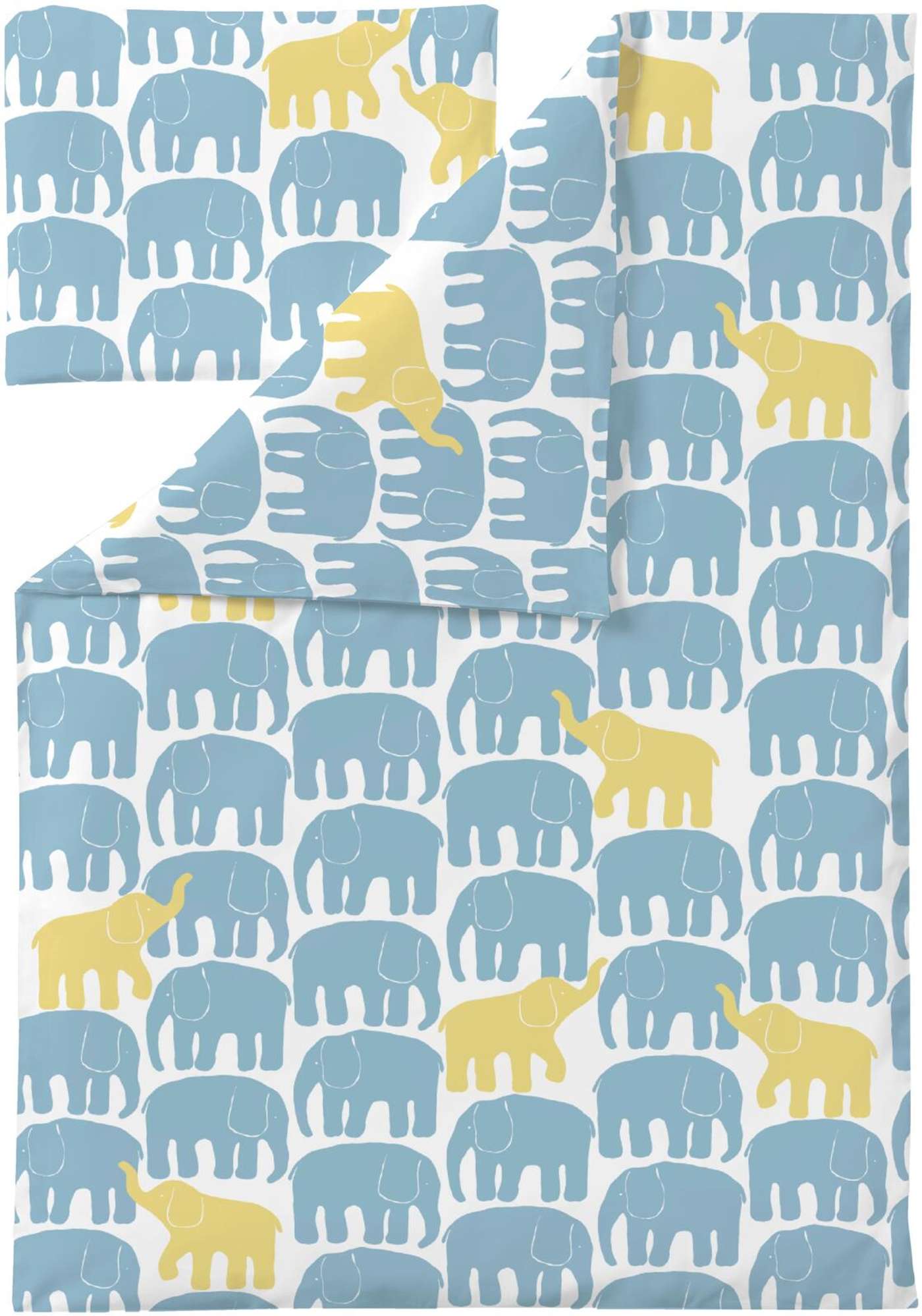Finlayson комплект пододеяльников для малышей Elephant Free 85X125 + 40X60 цвет морской волны / we (цвет светло-сине-желтый)