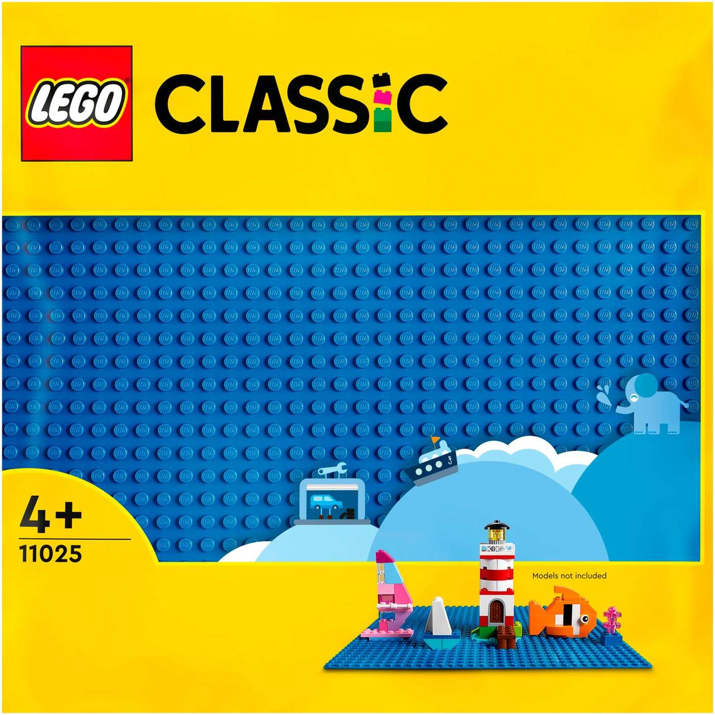 Строительный набор LEGO® Classic Blue Building Plate (11025); Бесконечные творческие игры для конструкторов LEGO от 4 лет (1 часть)