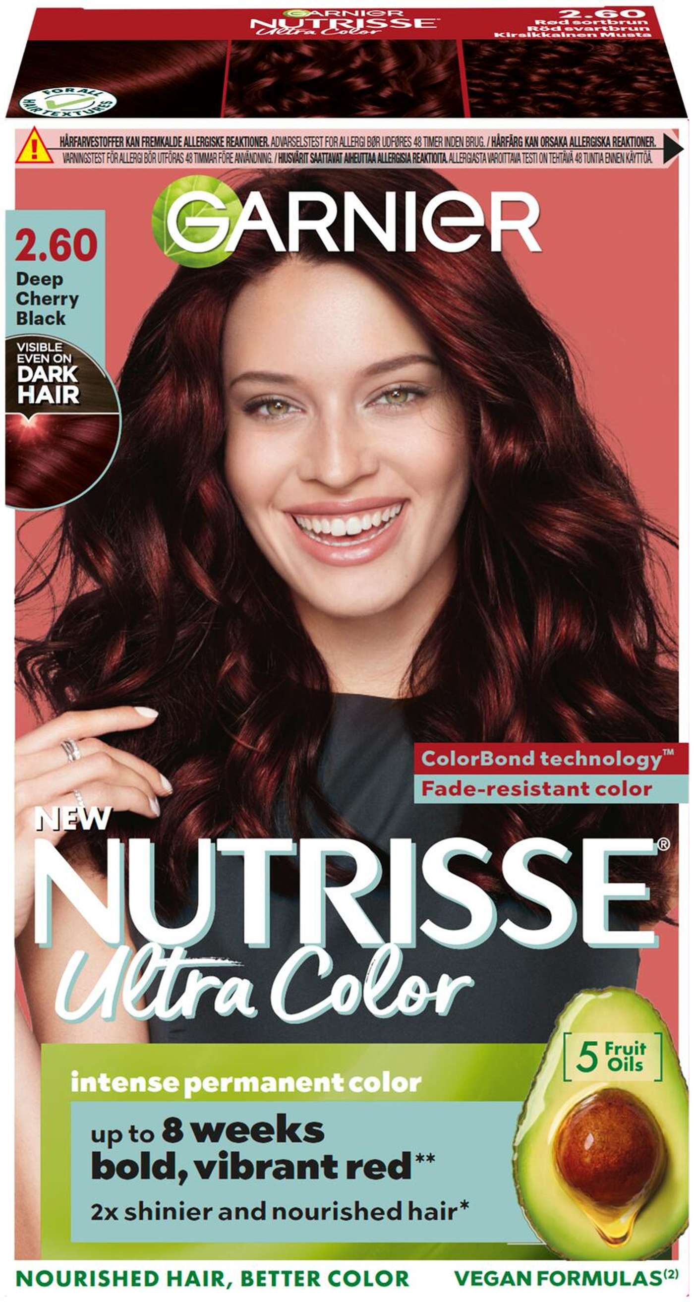 Garnier Nutrisse 2. 60 Ultra Color Cherry Black перманентная краска 1шт (цвет Ультра Цвет Вишневый Черный)