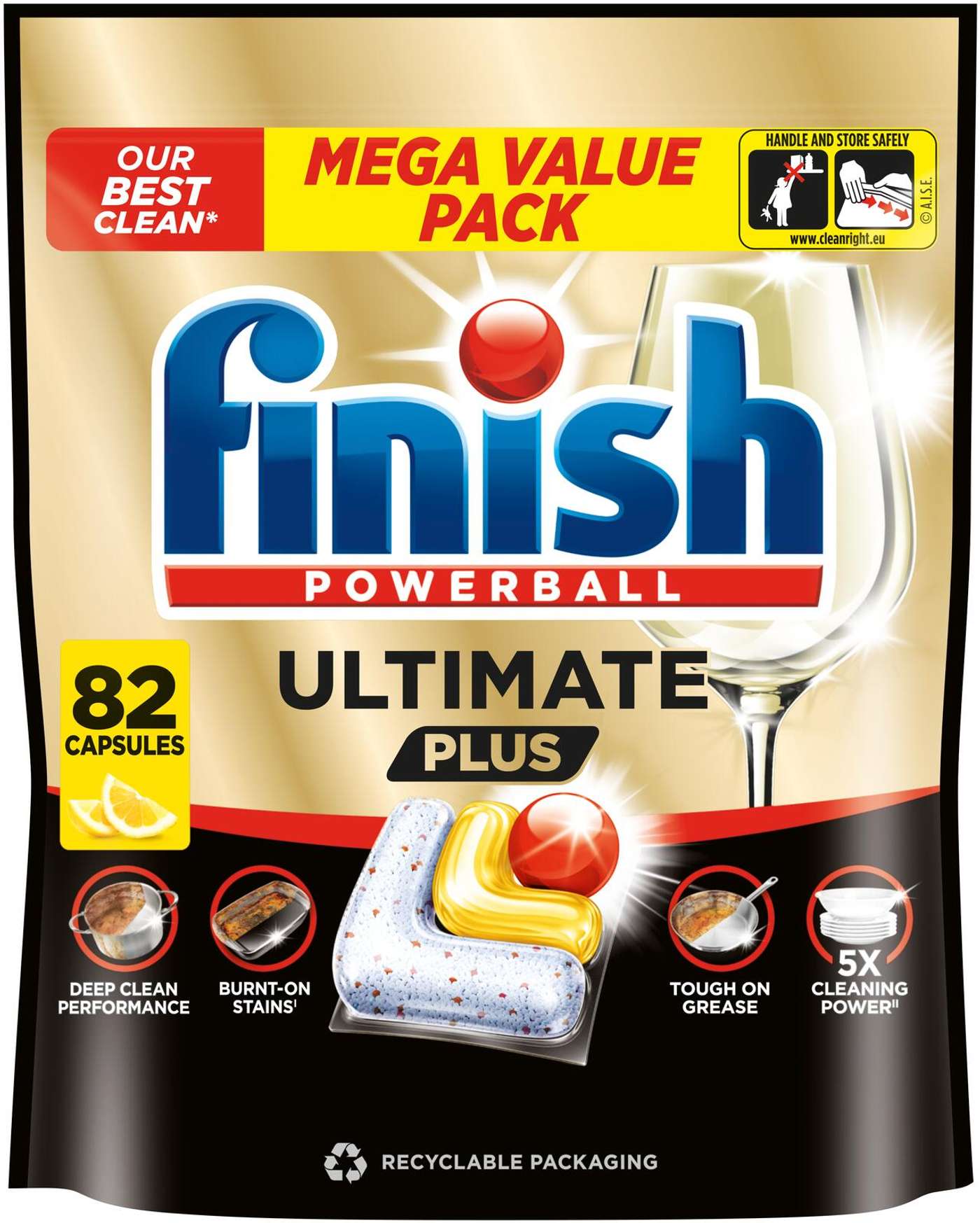 Таблетки для посудомоечной машины Finish Ultimate Plus Лимон 82 шт.