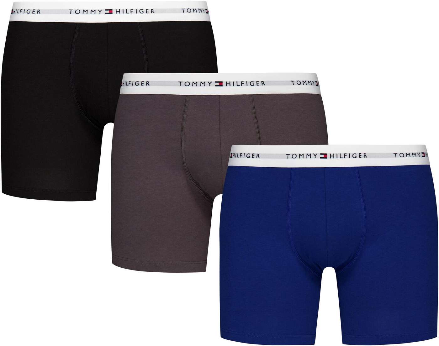 Мужские боксеры Tommy Hilfiger UM0UM02941, 3 пары (размер С, цвет синий / серый / черный)