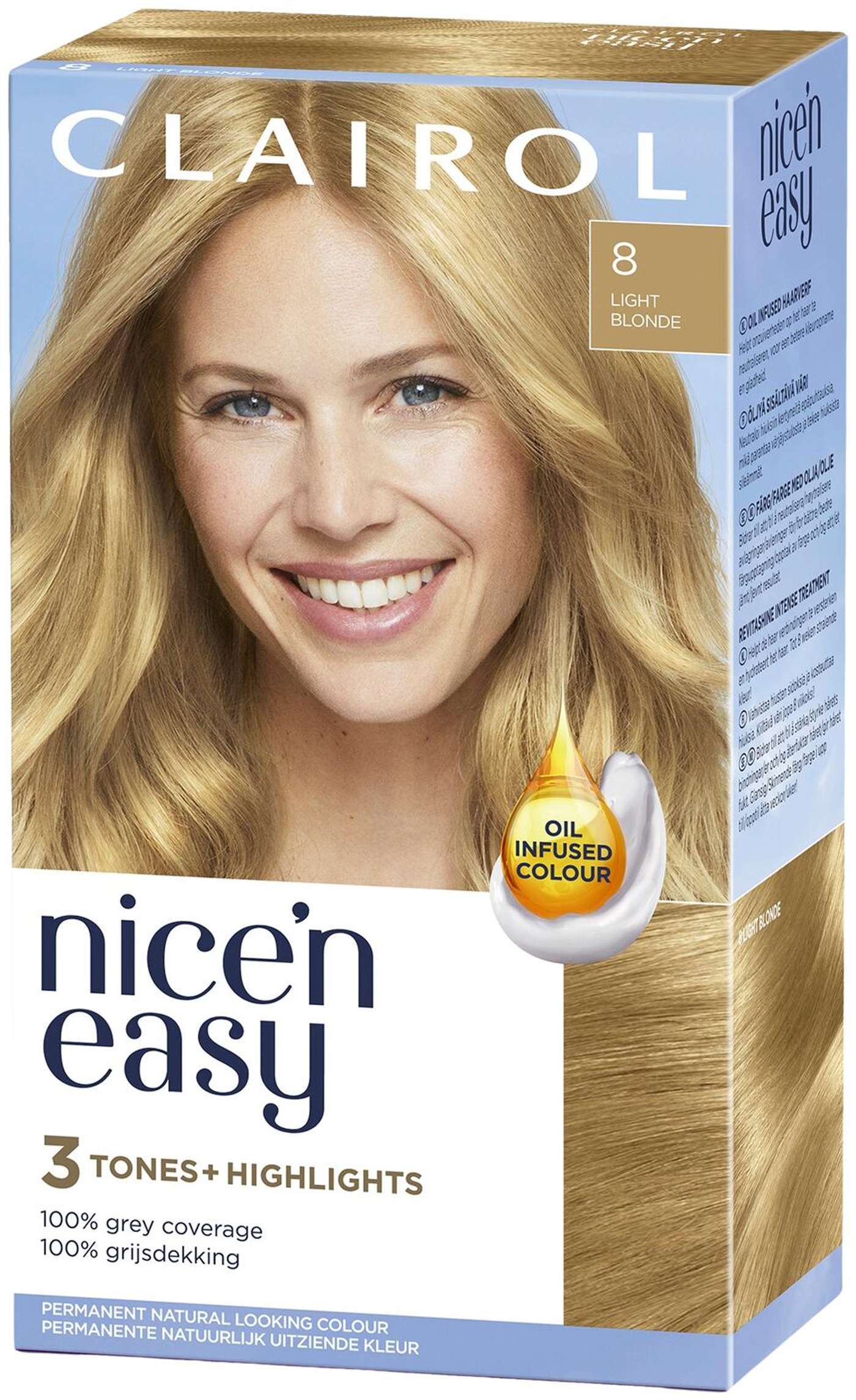 Clairol Nice'n Easy перманентный цвет 8 светлый
