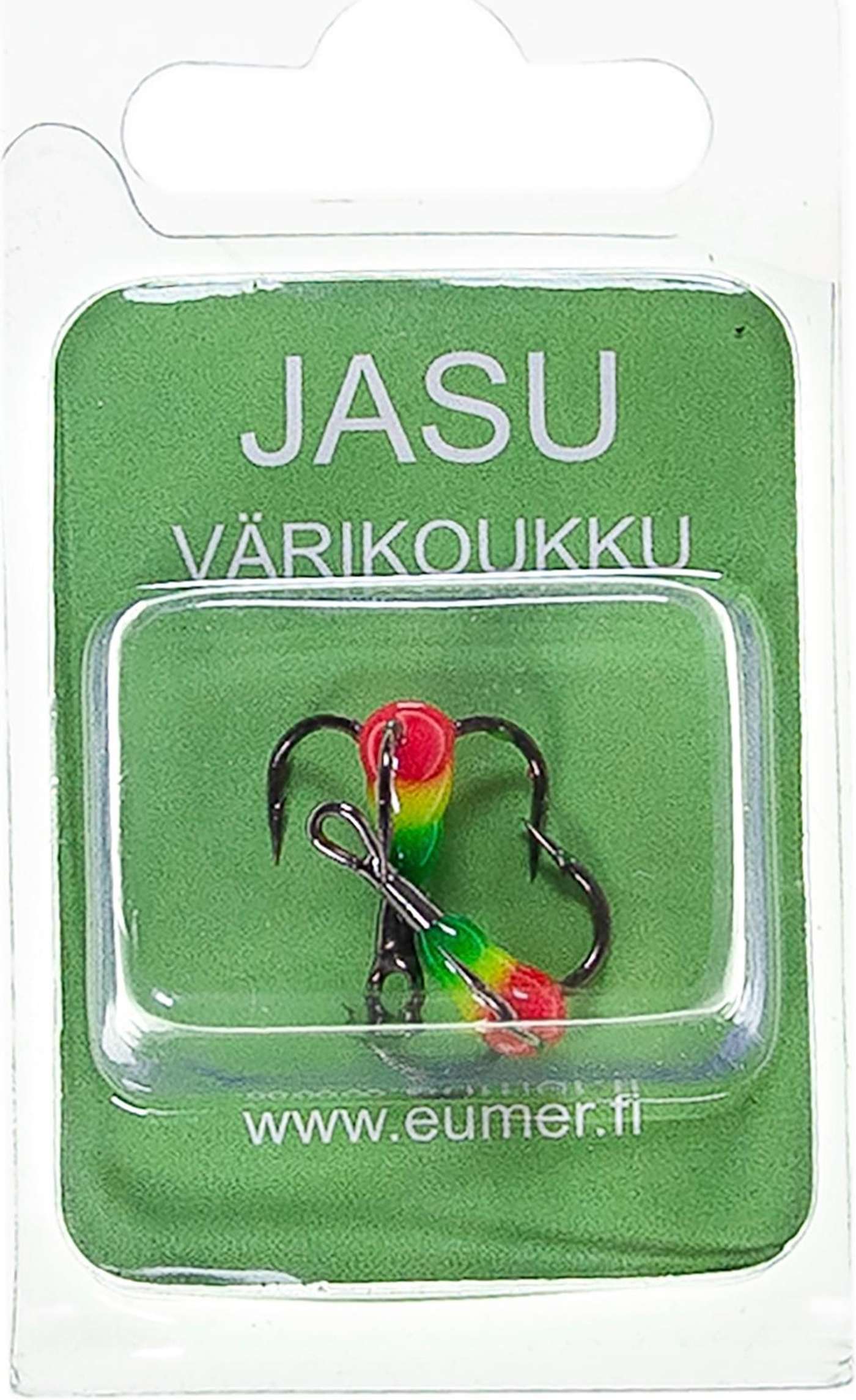 Крючок Jasu цветной, 3-х зубчатый, размер 8, попугай, 2 шт.