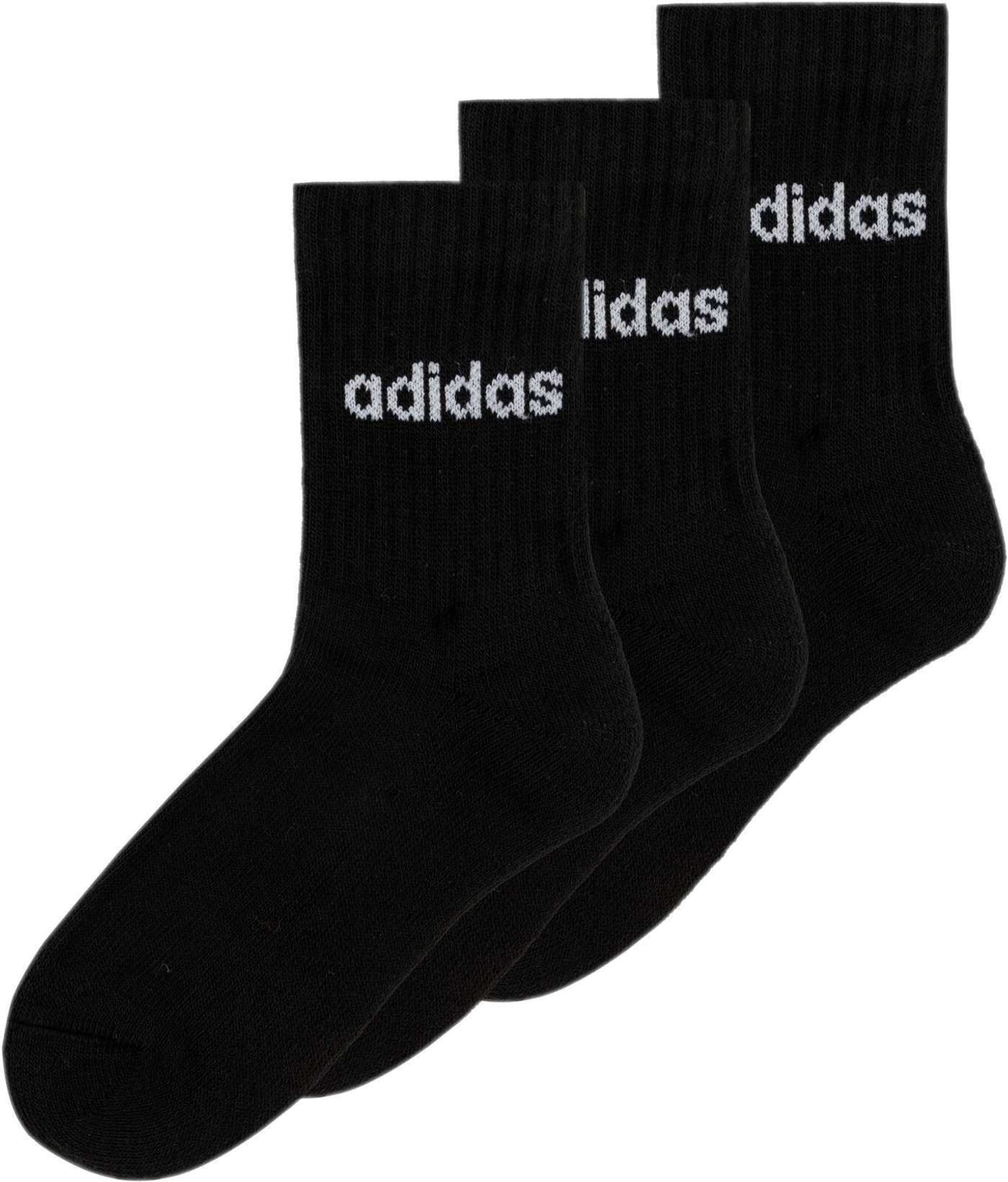Детские носки adidas Linear Crew, 3 пары (размер 37 / 39, цвет черный)