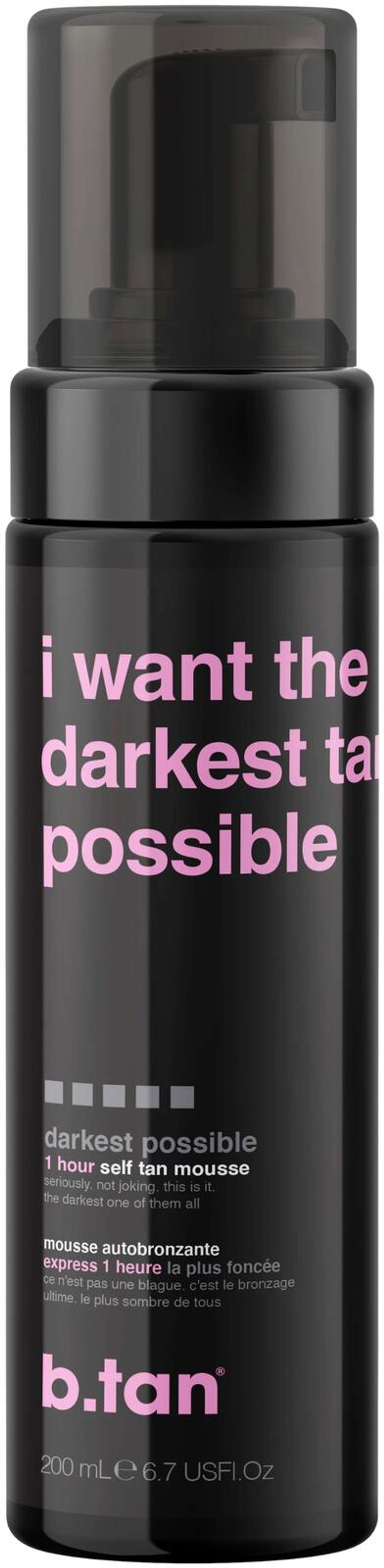 B Tan I Want The Darkest Tan возможных Self Tan Mousse - мусс-автозагар