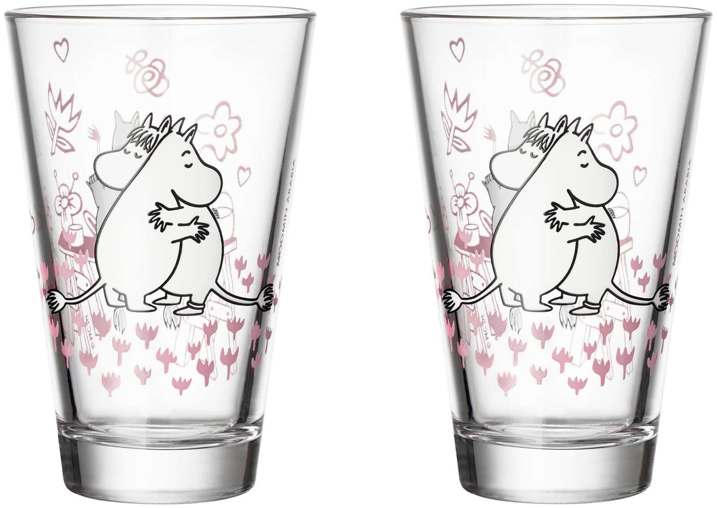 Стакан Moomin Arabia Moomin Love 30cl 2 шт (цвет Яркий и розовый)
