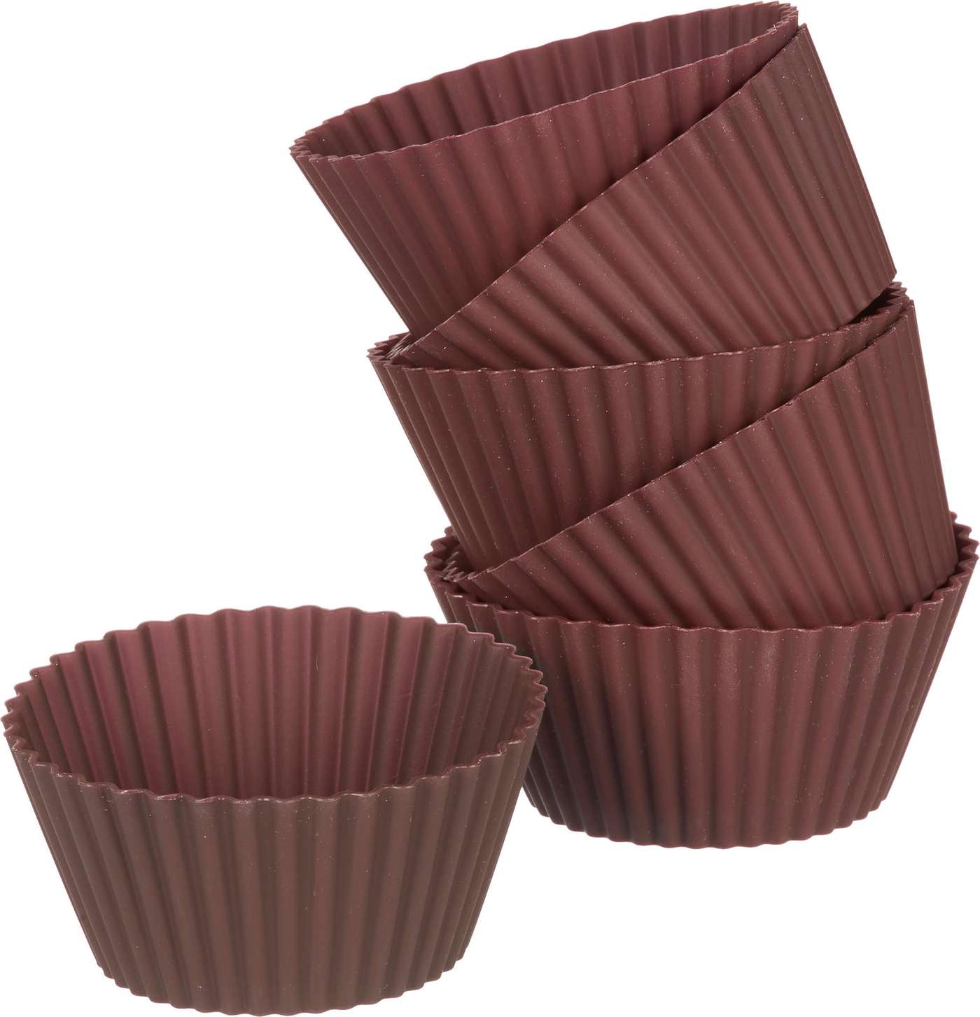 Формочки для домашних кексов силиконовые 6 шт. (цвет Коричневый)