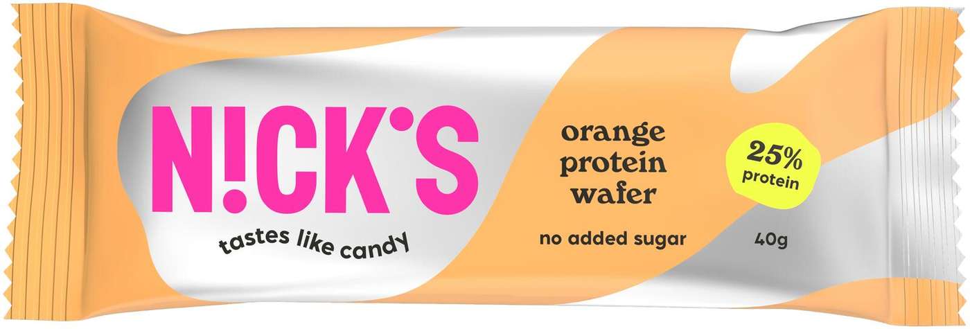 Nick's Orange Protein Wafer 40 г протеиновый вафельный батончик без глютена
