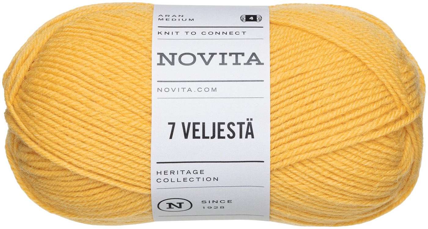 Нитка Novita 7 от Veljesta 100г подсолнечник 268 (цвет подсолнечник)
