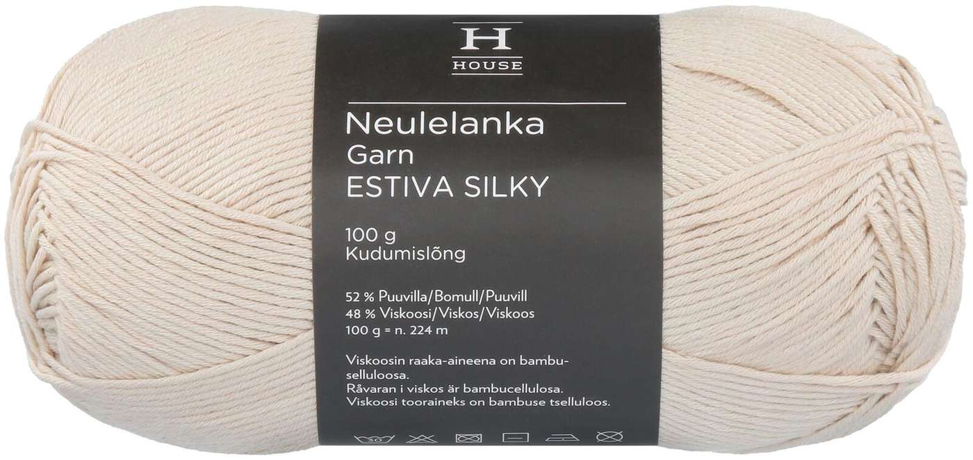 Пряжа домашняя бамбуковая смесовая вискоза-хлопок Estiva Silky 100 г Светло-Бежевый 10743 (цвет Лейтенант бежевый)
