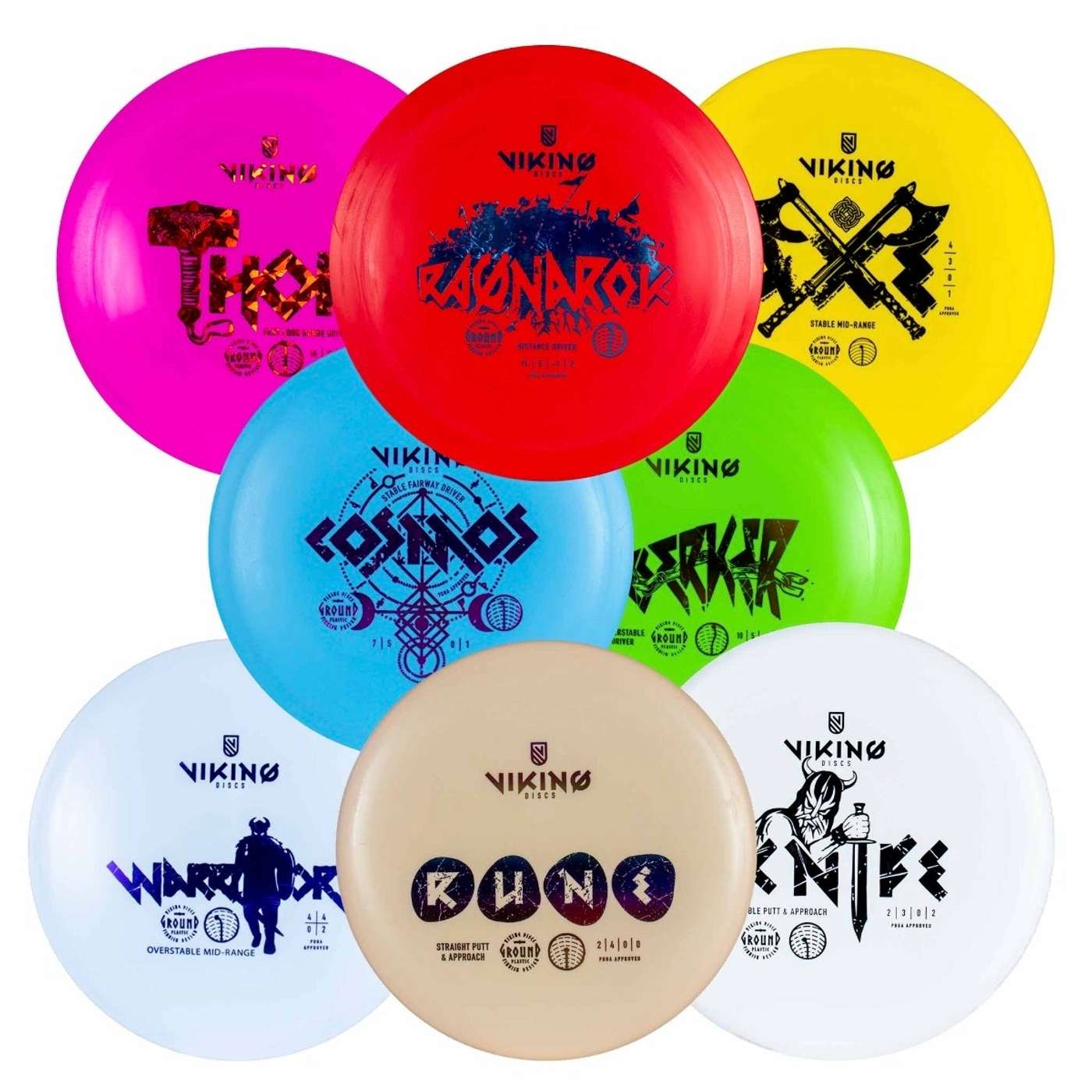 Viking Discs Набор дисков для фрисби-гольфа Ground Set 8 шт. (цвет Разноцветный)