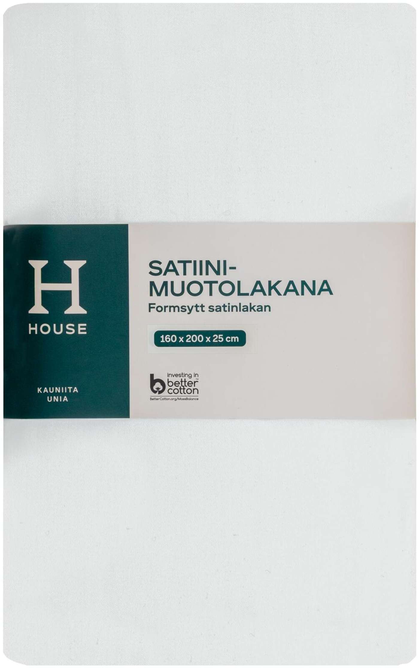 Простыня House из сатина 160х200х25 см белая (цвет Белый)