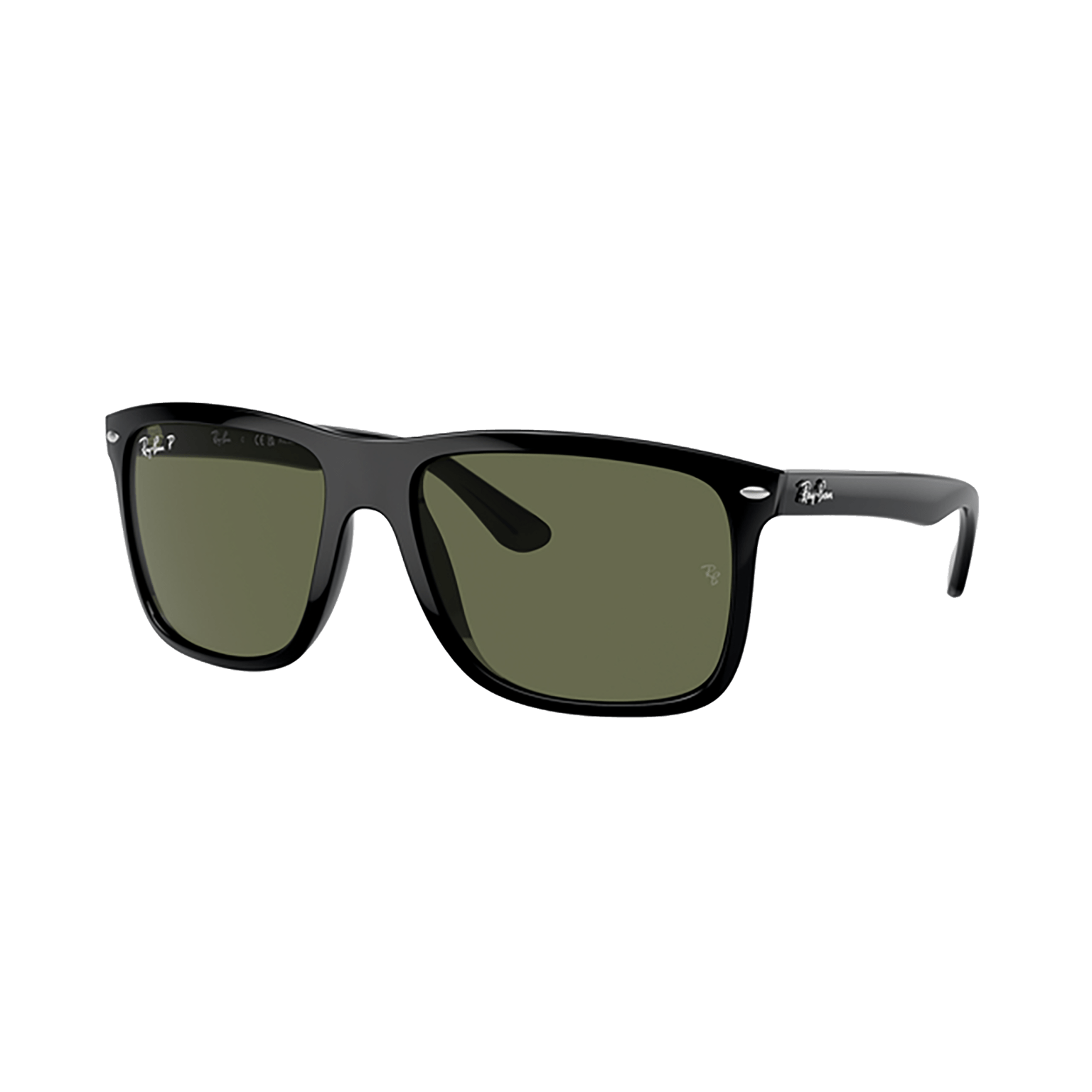 Солнцезащитные очки Ray-Ban Boyfriend 0RB454 Черные/полярно-зеленые Линзы, солнцезащитные очки