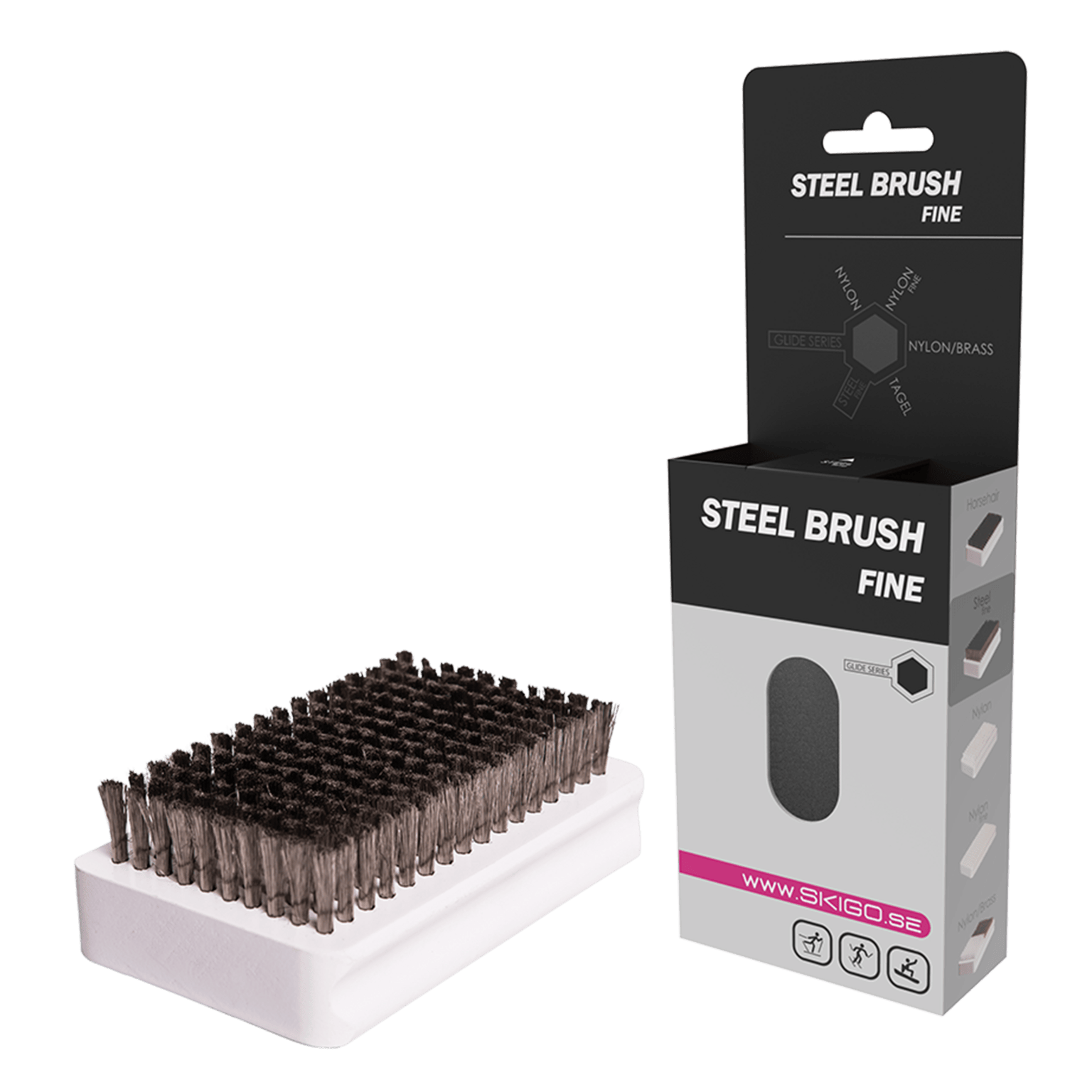 Skigo Ski Go Wax Brush Steel Прямоугольная 25/26, кисть для воска