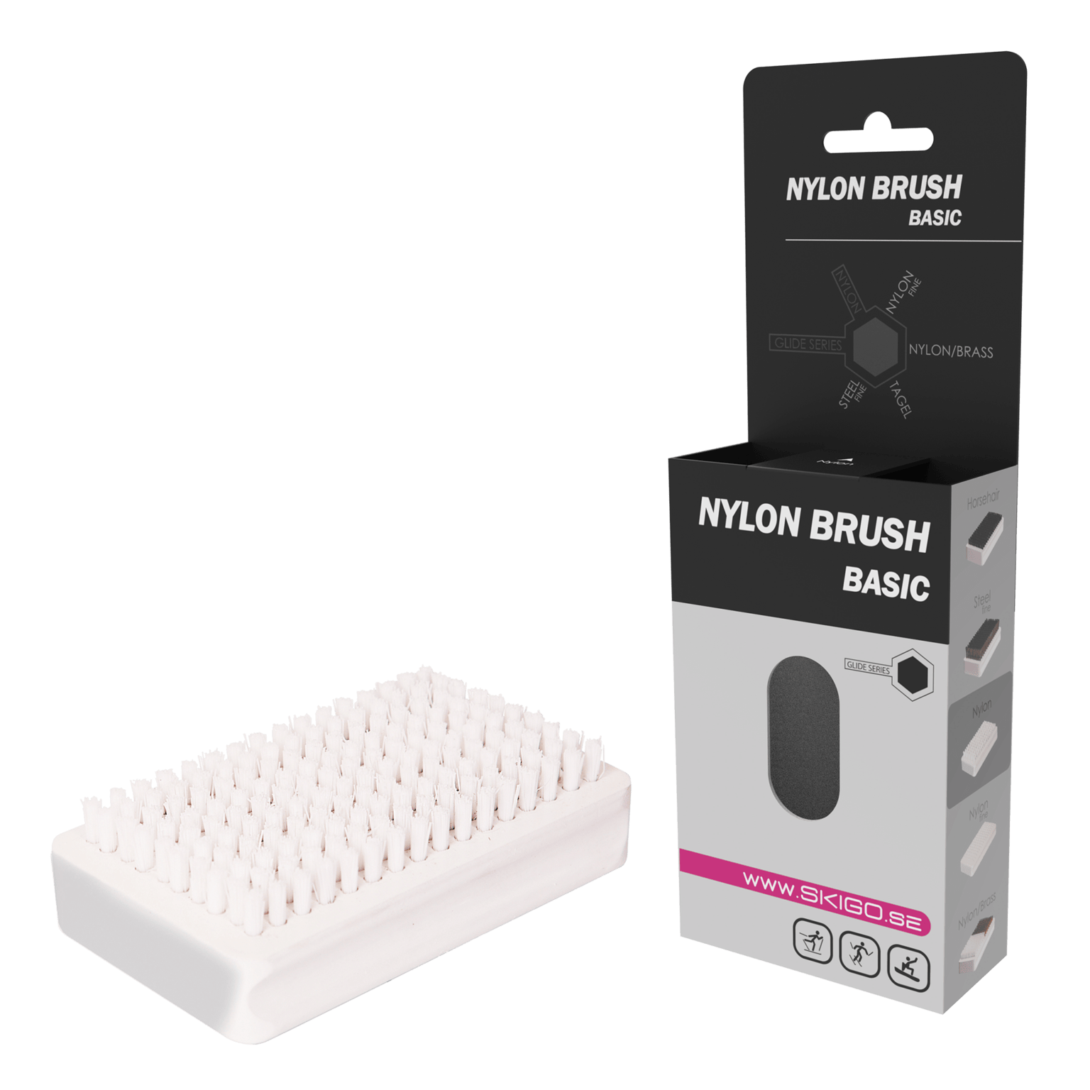 Skigo Ski Go Wax Brush Nylon Rectangular 25/26, ручная щетка