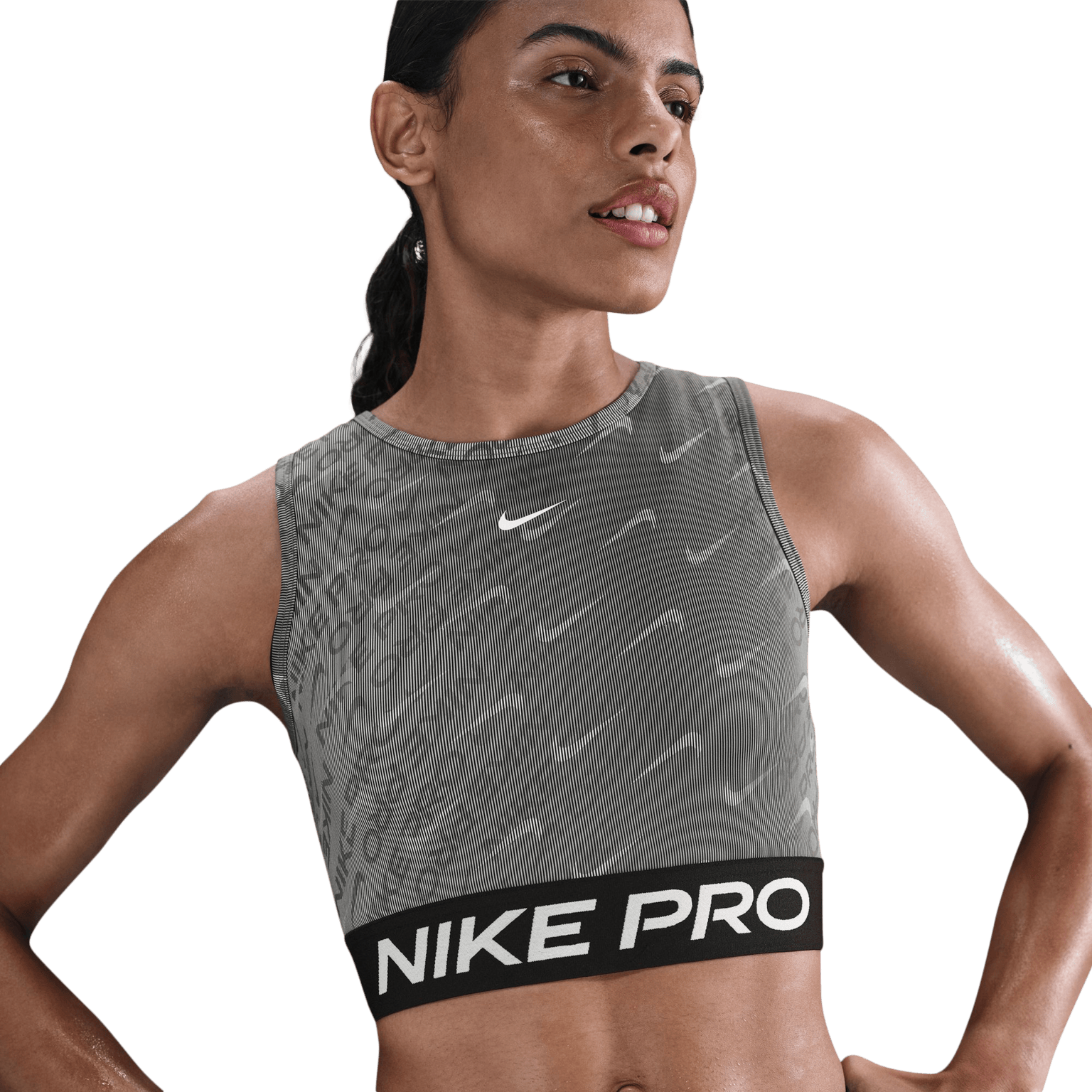 Укороченная майка с принтом по всей поверхности Nike Pro Dri-FIT, женский топ