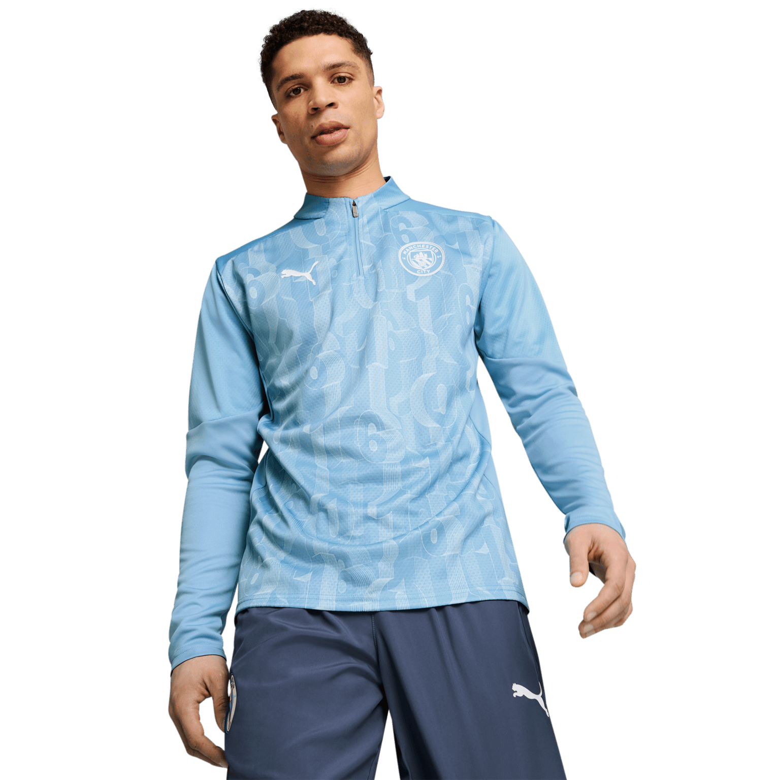 Мужская футбольная футболка Puma Manchester City Prematch на молнии 1/4
