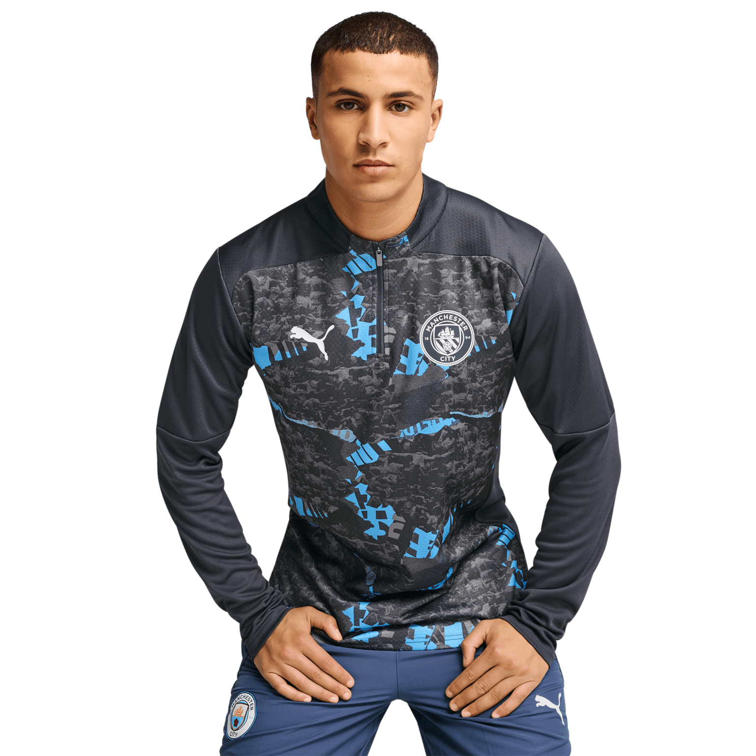 Мужская футбольная футболка Puma Manchester City Prematch на молнии 1/4