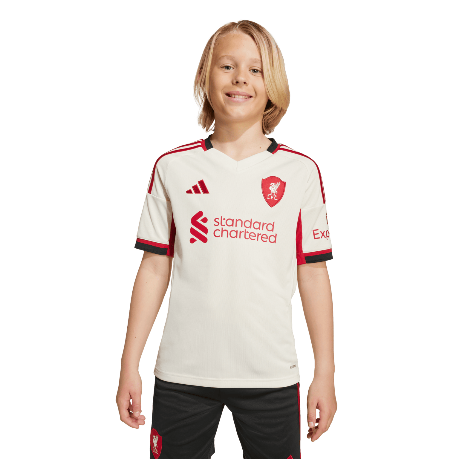 Adidas Liverpool выездная майка 2025/26, юношеская футбольная форма 25/26
