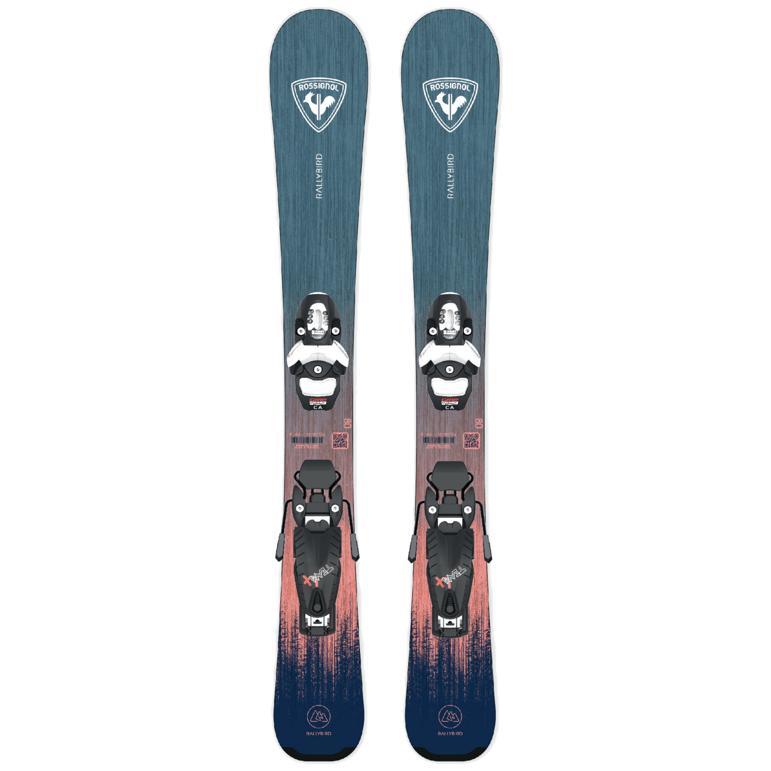 Rossignol Alpine Skis RALLYBIRD KID + TEAM 4 GW B76, детские горные лыжи