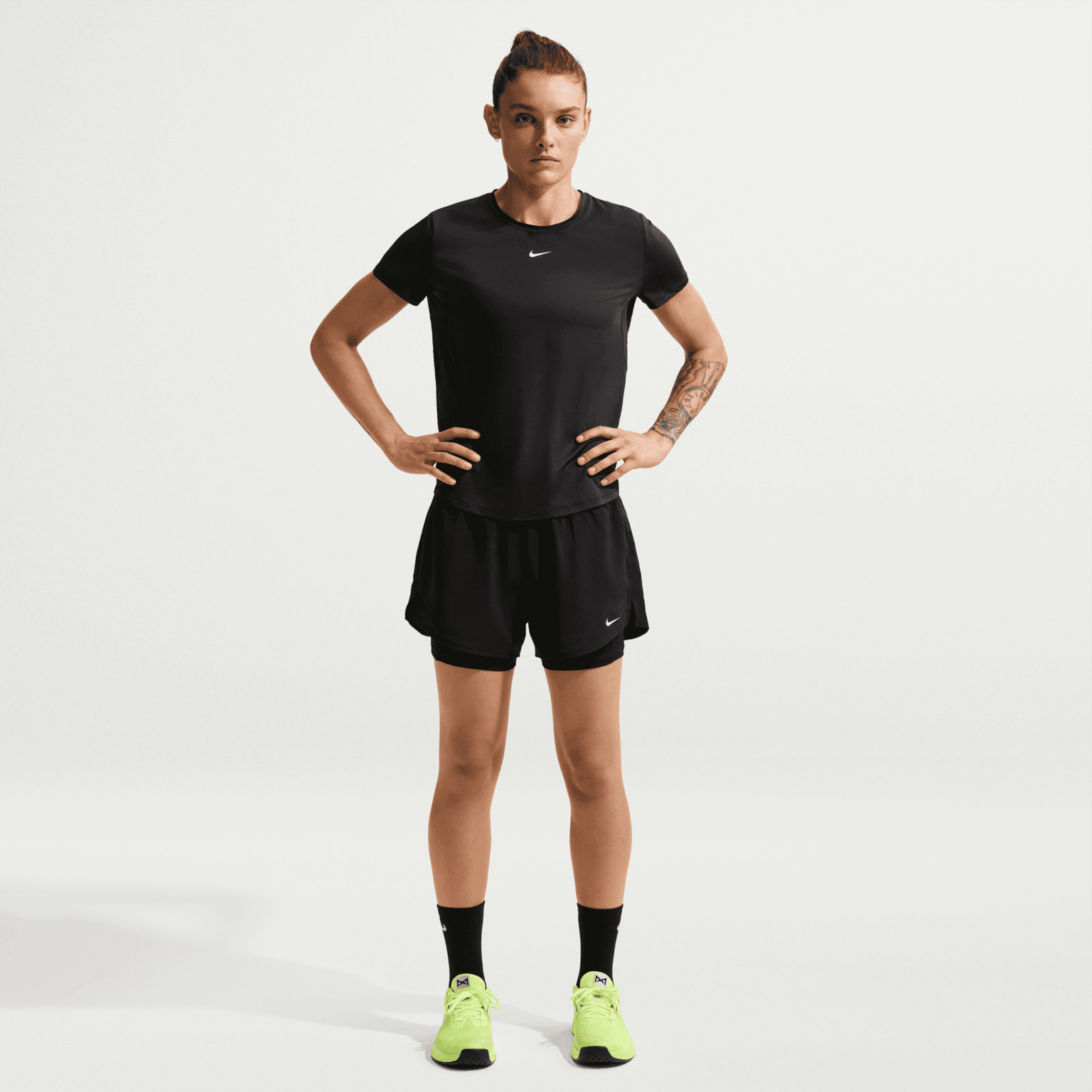 Nike One Dri-FIT High Waisted 3in 2n1 Short, женские тренировочные шорты