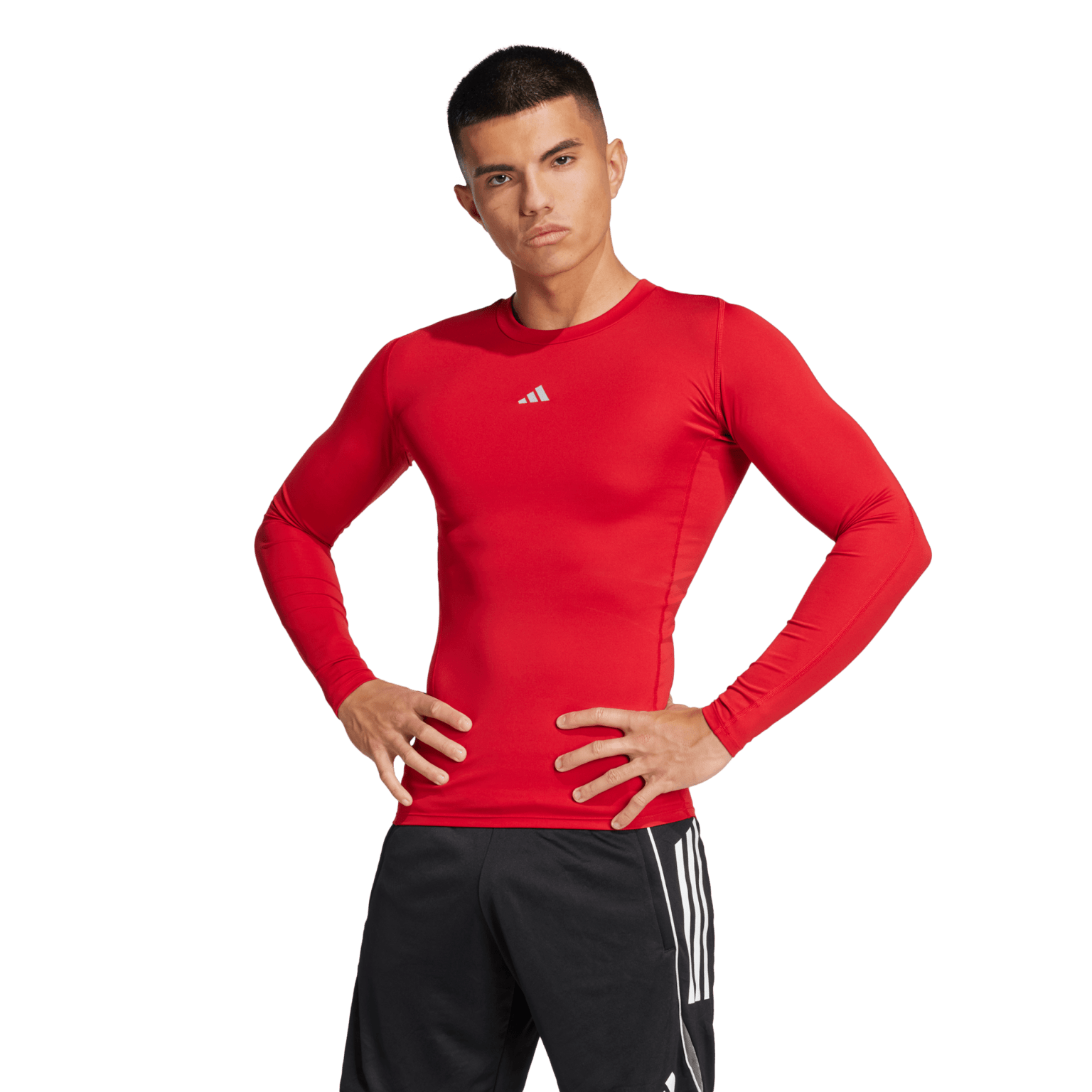 adidas Techfit Long Sleeved Tee, мужская компрессионная рубашка для футбола