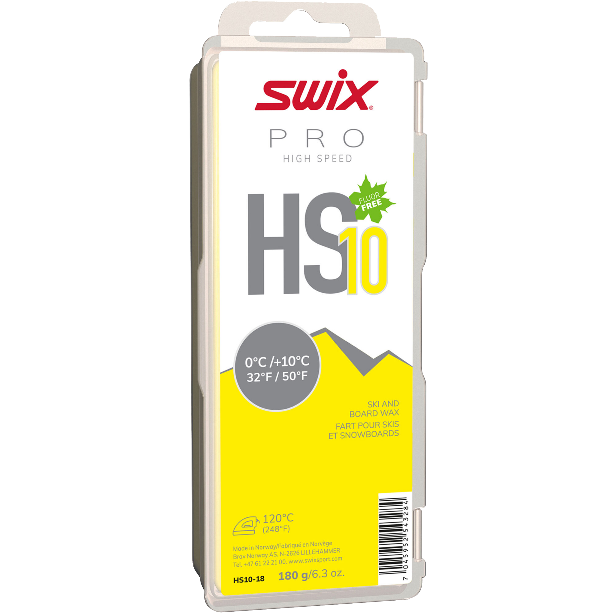 Swix Glider HS10 Желтый, 0°C/+10°C, 180г 24/25, 0°C/+10°C, 180г 25/26, крем для скольжения