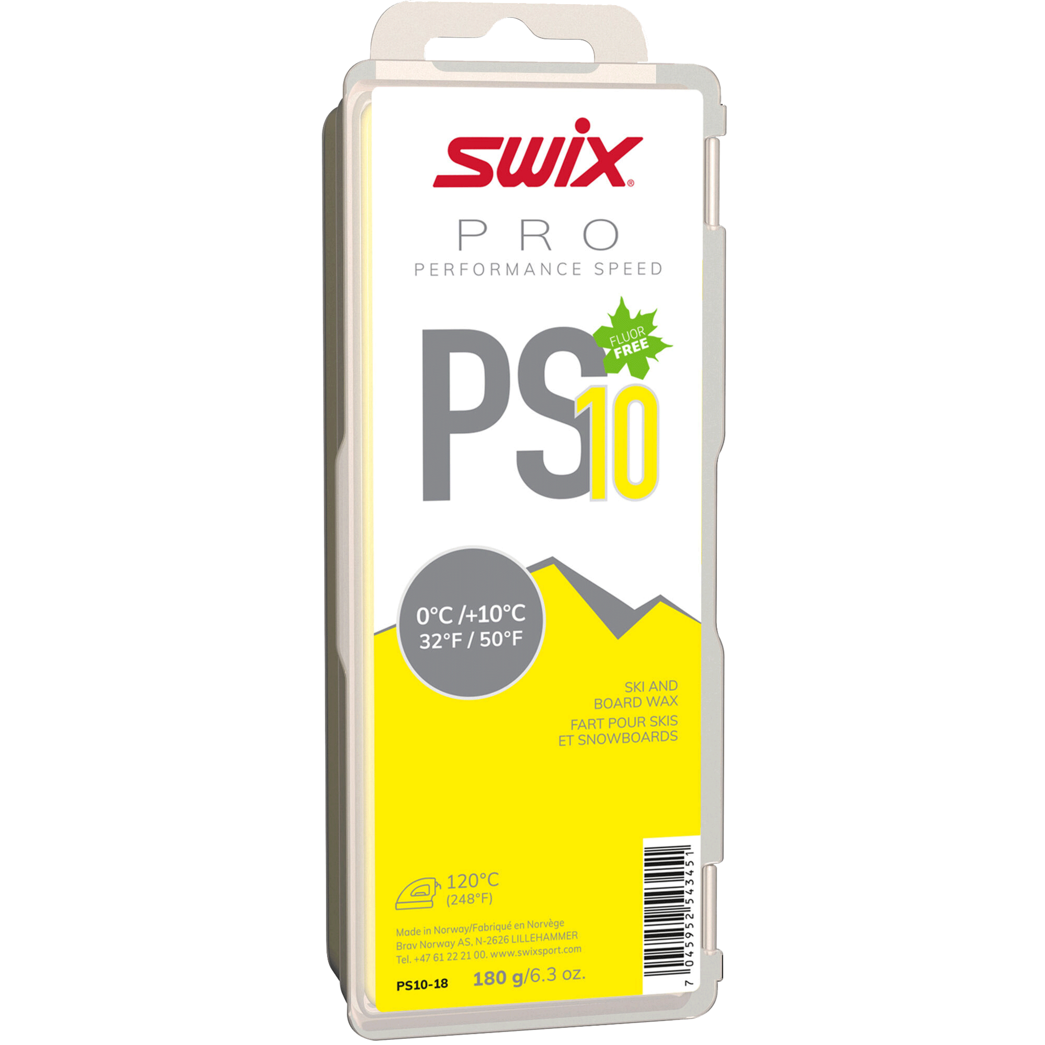 Swix Glider PS10 Желтый, 0°С/+10°С, 180г 24/25, 0°С/+10°С, 180г 25/26, крем для скольжения