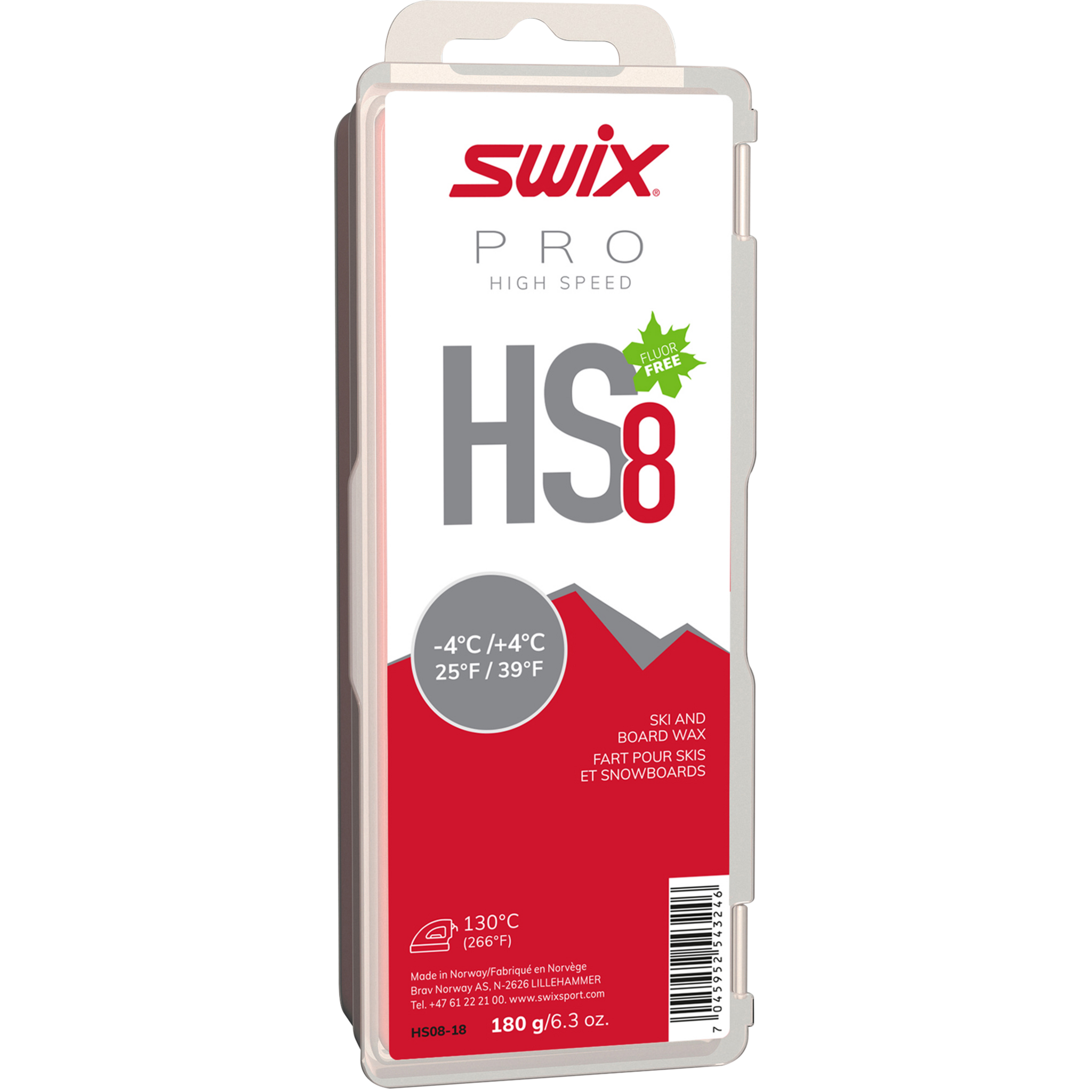 Swix Glider HS8 Red, -4°C/+4°C, 180г 24/25, -4°C/+4°C, 180г 25/26, крем для скольжения