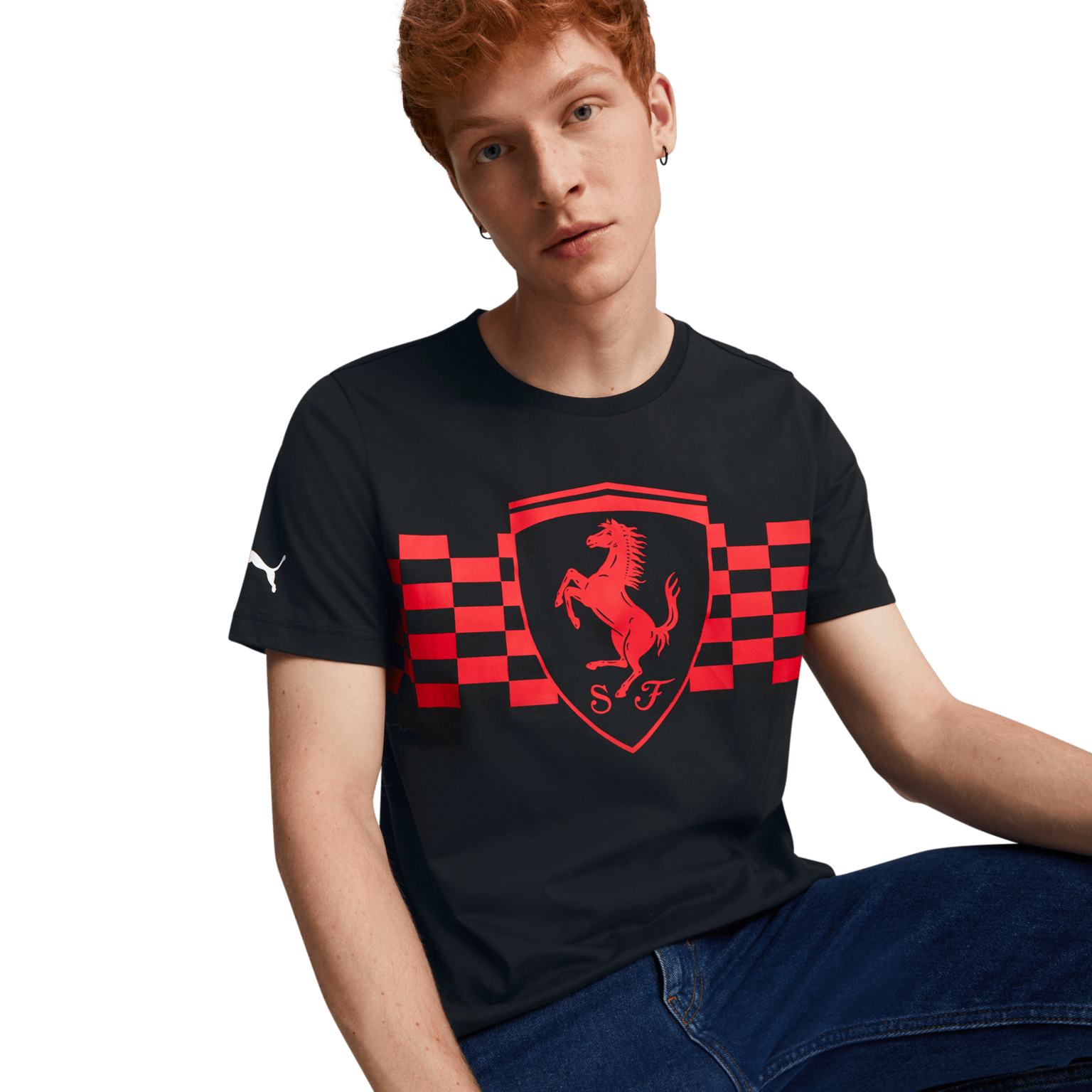 Футболка Puma Ferrari Race в тон Big Shield, мужская футболка
