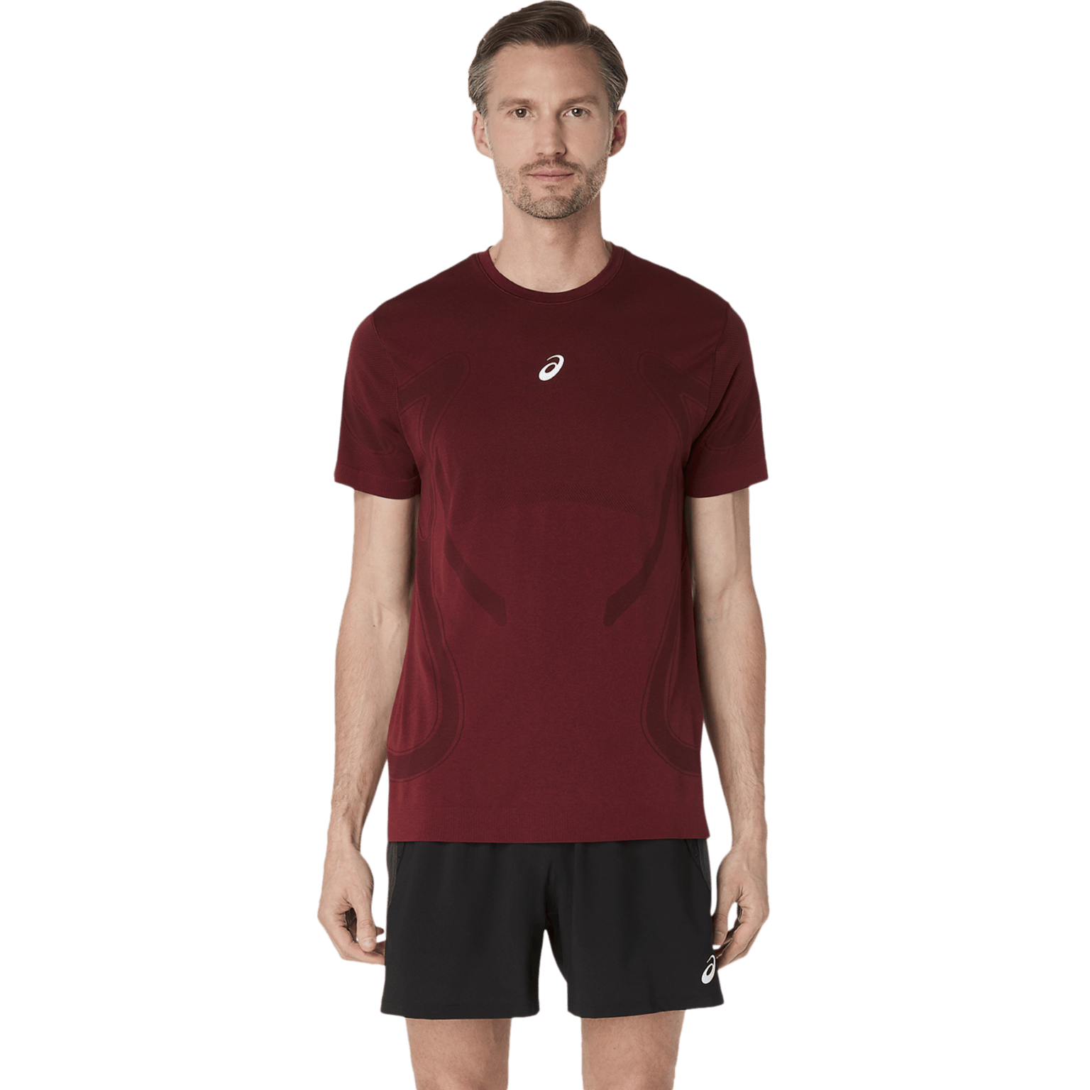 Бесшовный топ с короткими рукавами Asics Road, мужская тренировочная рубашка