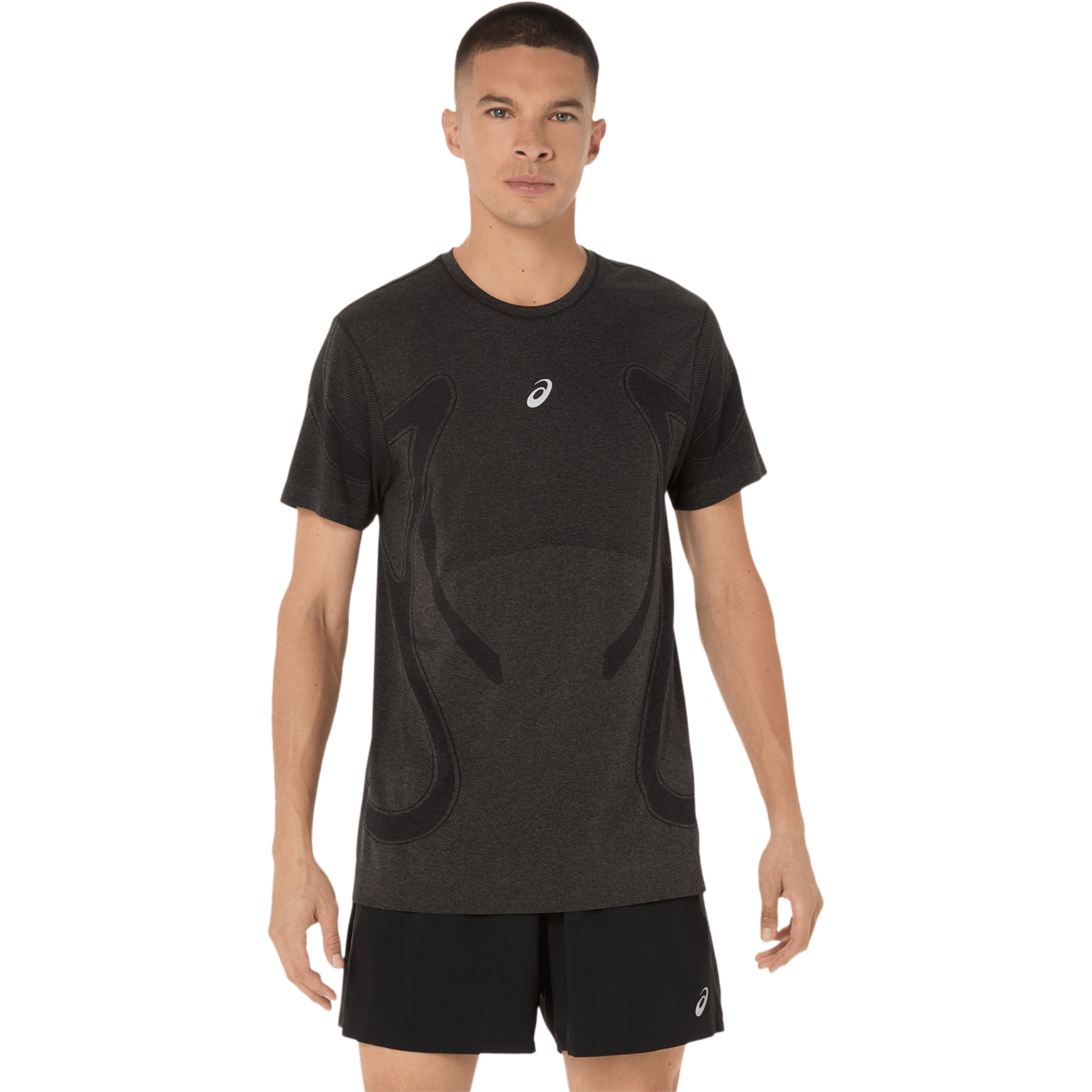 Бесшовный топ с короткими рукавами Asics Road, мужская тренировочная рубашка