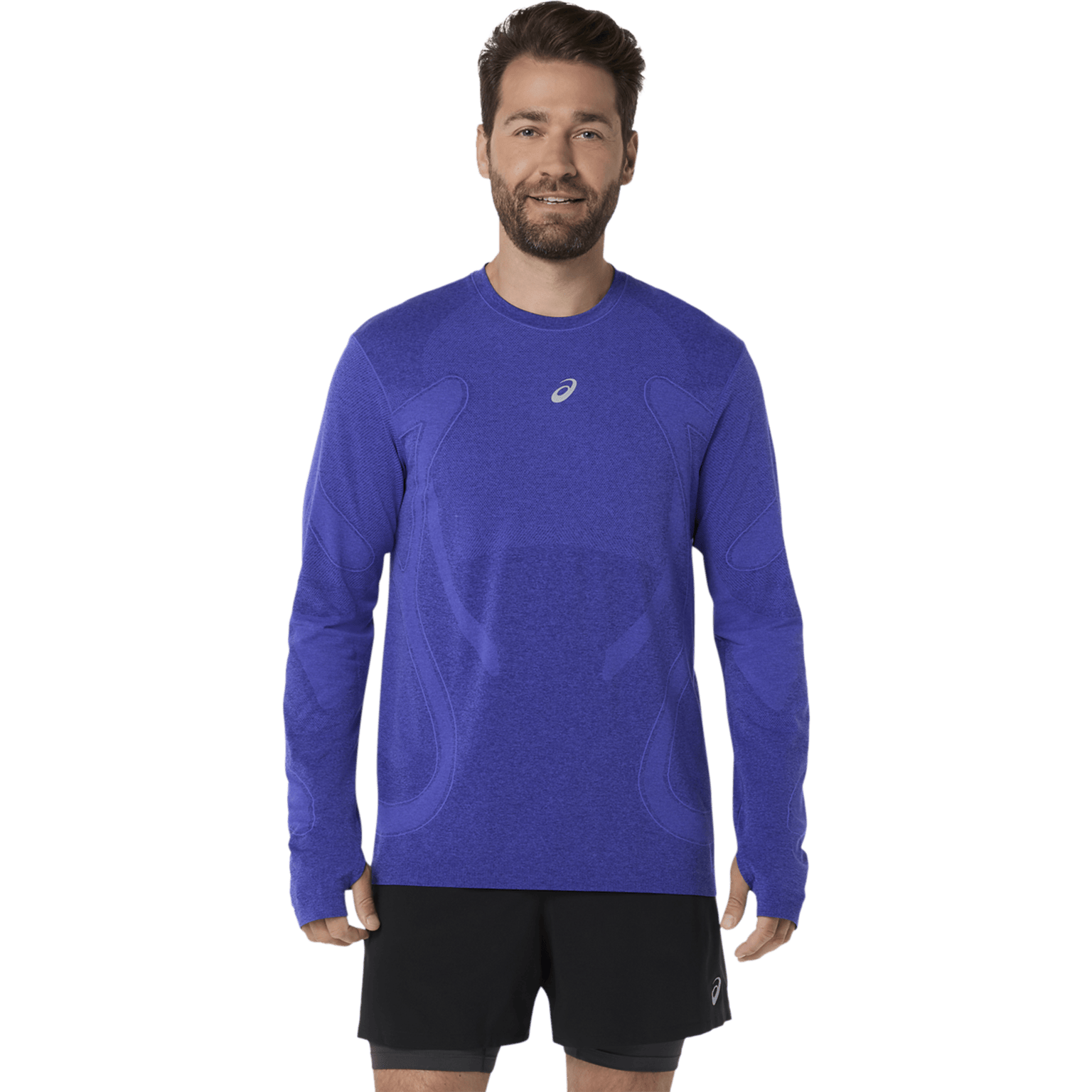 Бесшовная футболка с длинными рукавами Asics Road, мужская тренировочная рубашка