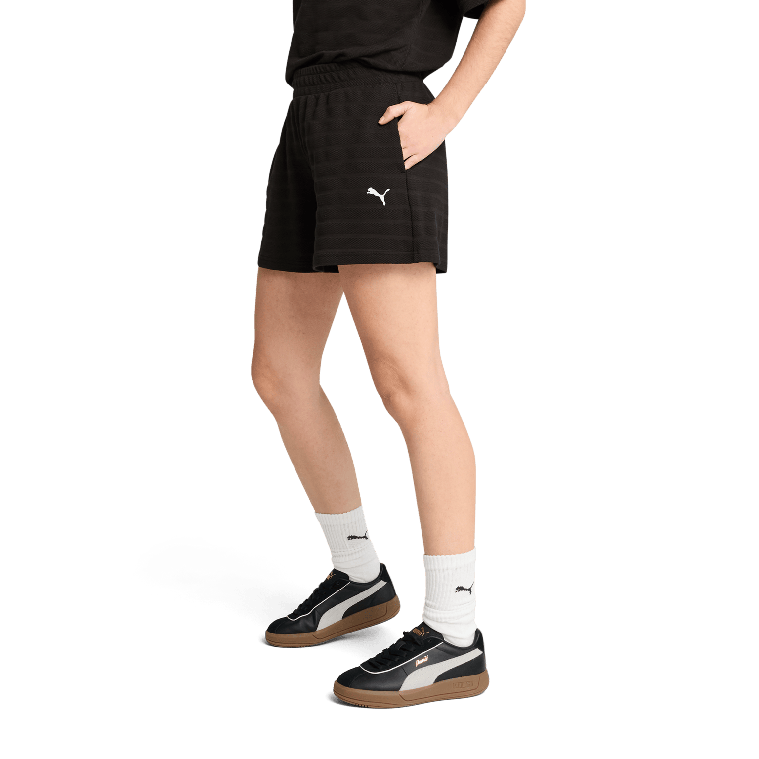 Puma ESS ELEVATED High-Rise Structured Shorts 5", женские шорты