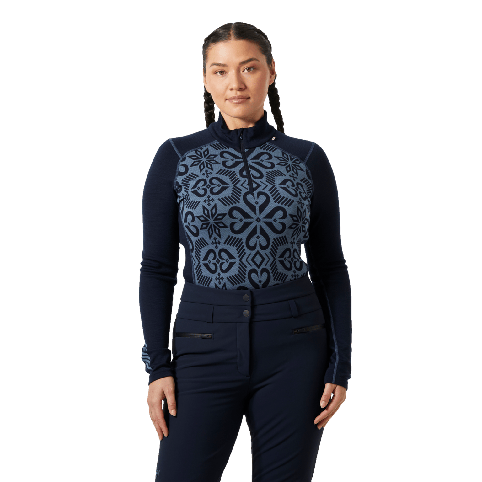 Helly Hansen LIFA Merino, женский свитер средней плотности с молнией 1/2 и рисунком