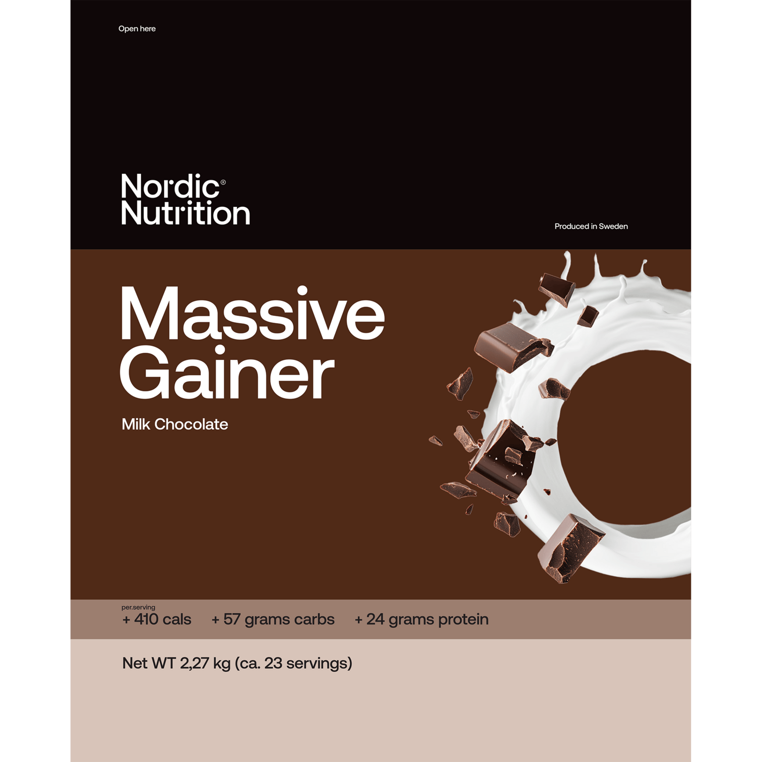 Nordic Nutrition Massive Gainer - Шоколад 2270 г, протеиновый порошок