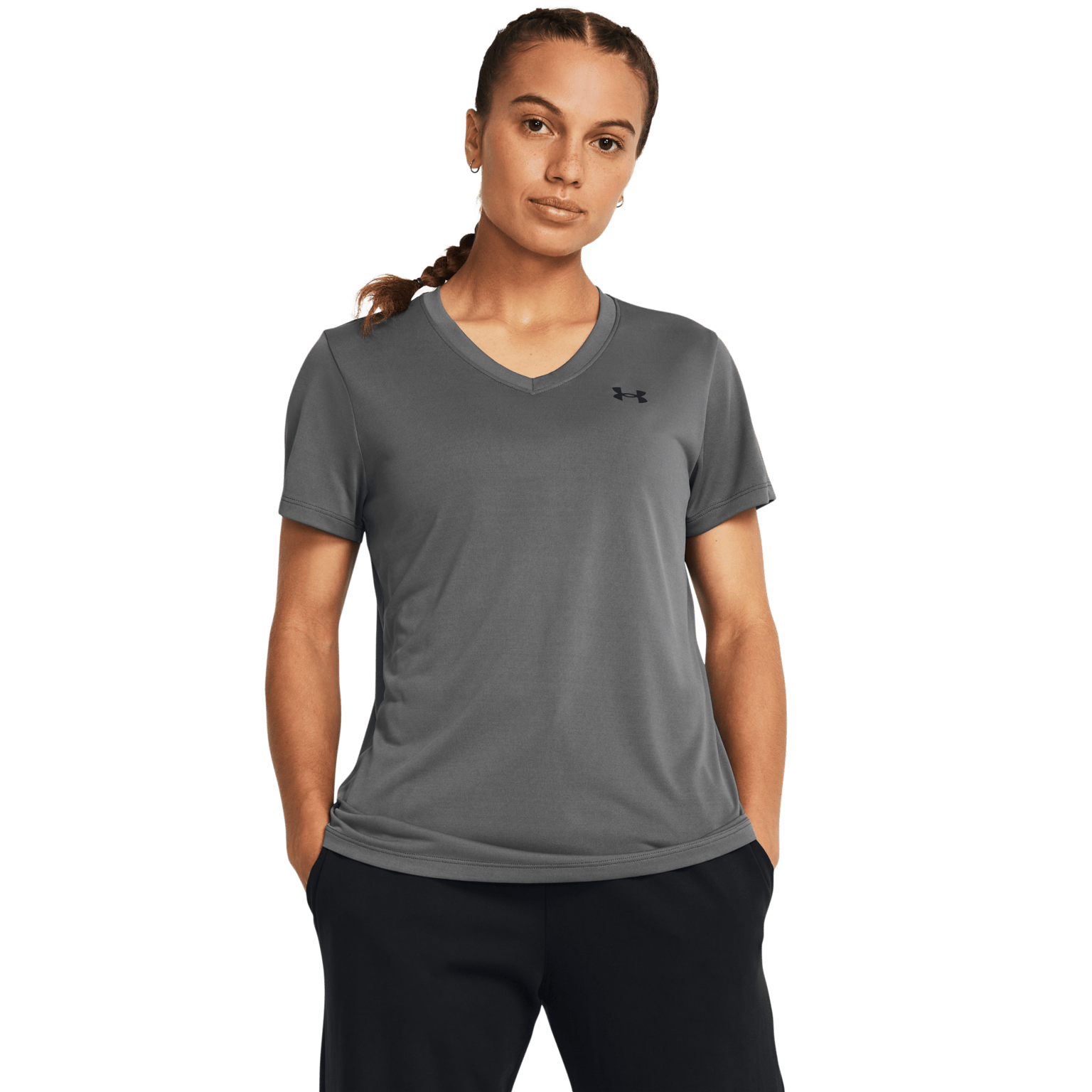Under Armour Tech SSV — однотонная женская тренировочная рубашка