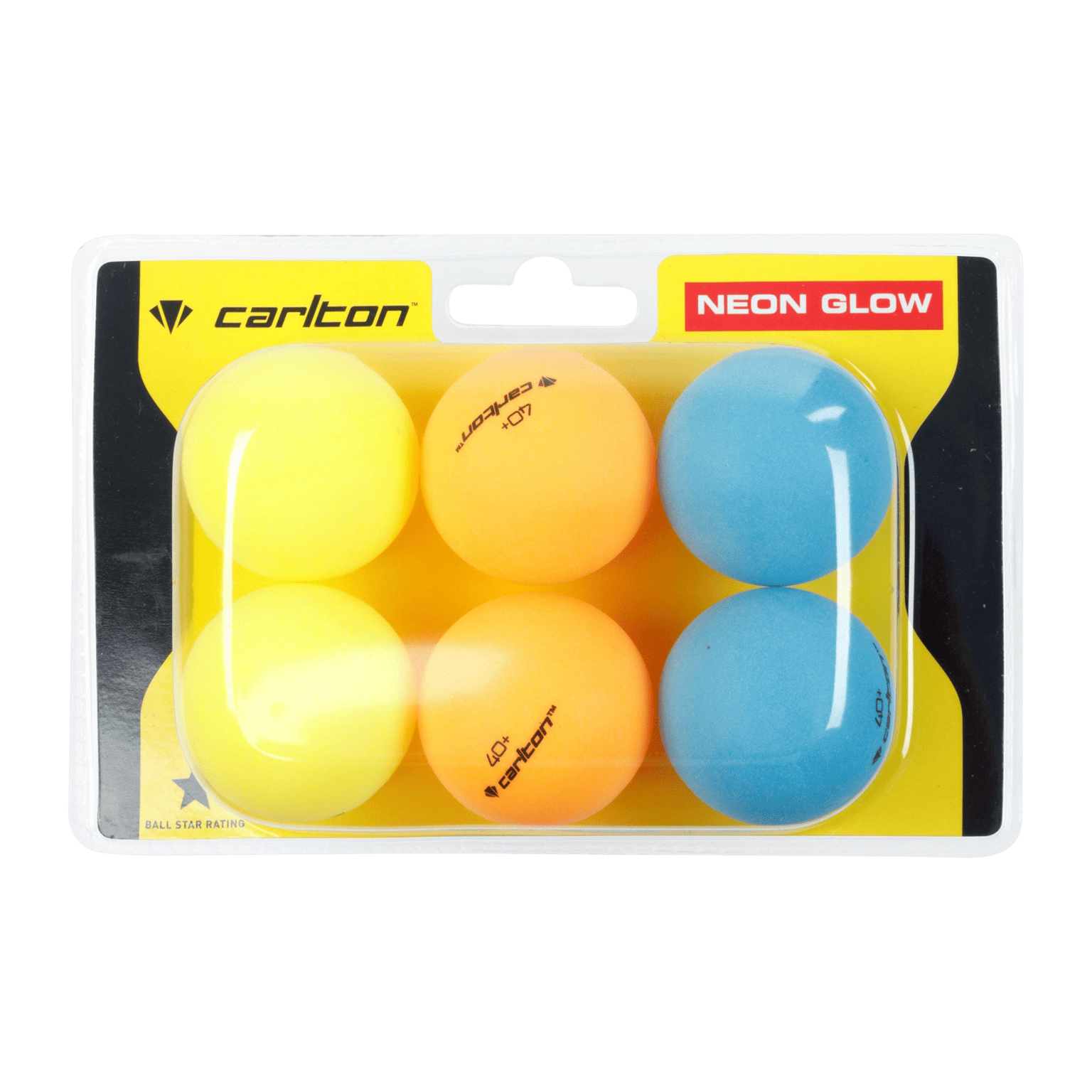 Мячи для настольного тенниса Carlton Neon Glow, 6 шт., мячи для настольного тенниса