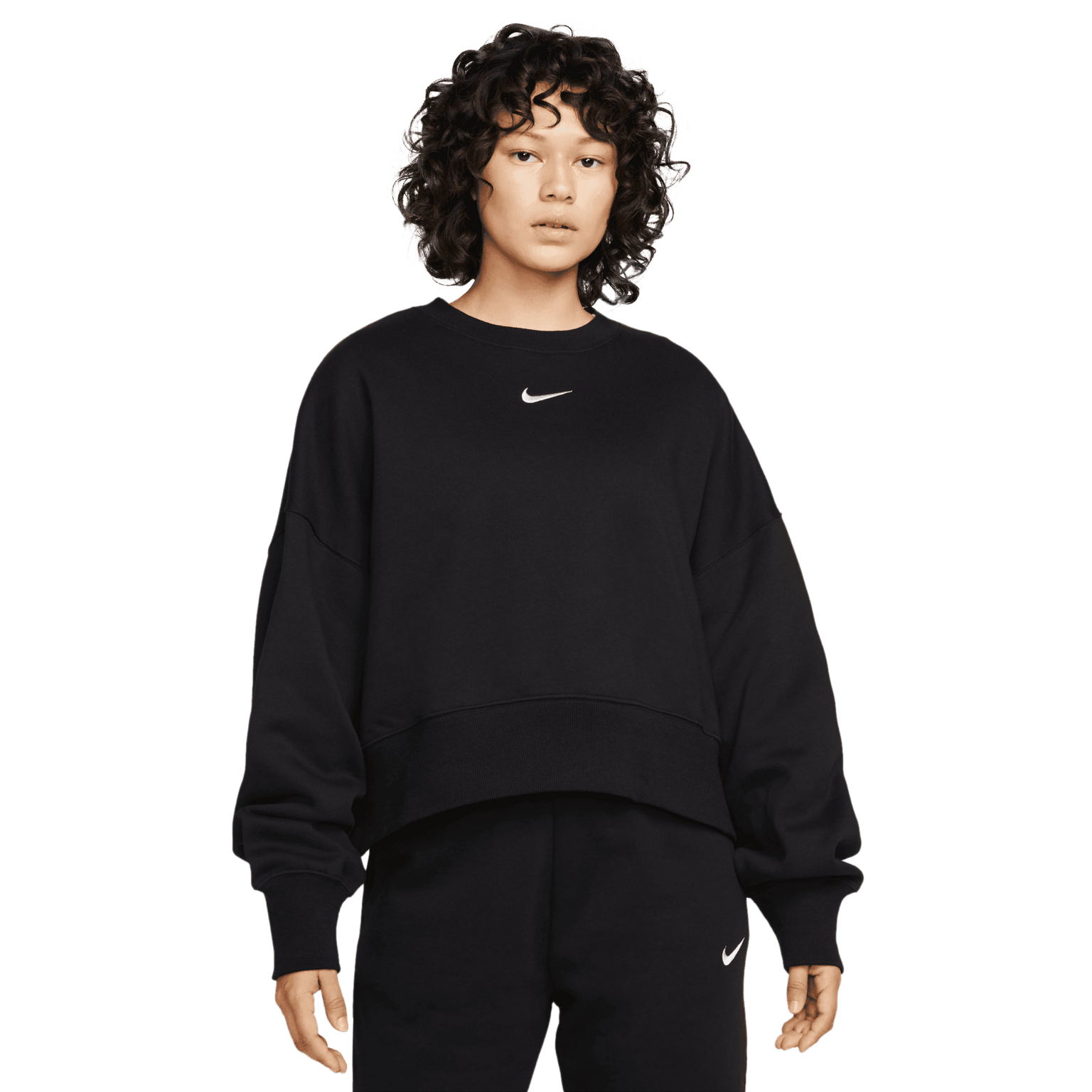 Флисовая женская рубашка большого размера Nike Phoenix с круглым вырезом